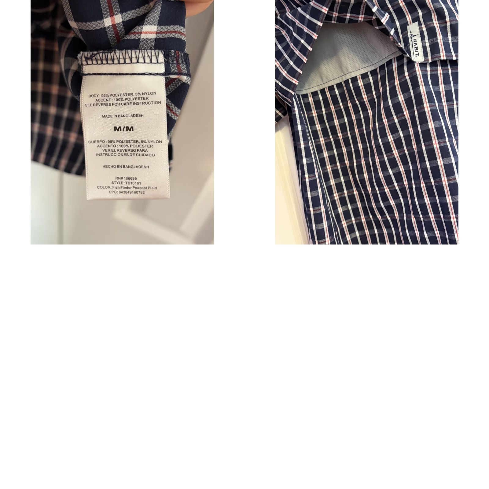 Habitat Habit Men's Button-Up Short Sleeve Vented Fishing Shirt UPF 40 sz Medium Blue Solid Pattern, Casual Outdoor Size US M / EU 48-50 / 2 - 8 Thumbnail
