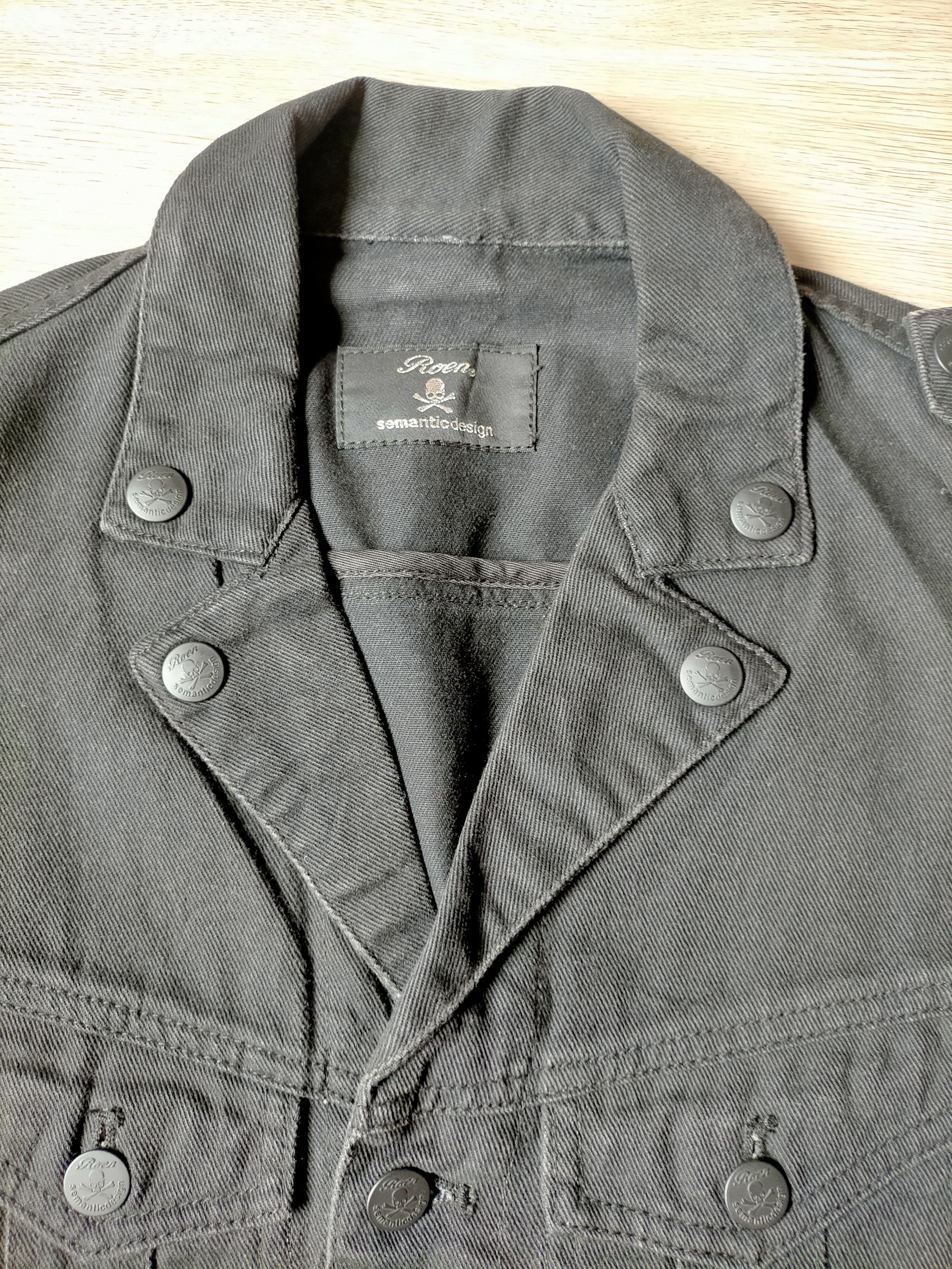 Roen Roen x Semantic Design Embroidered Logo Black denim Jacket Size US L / EU 52-54 / 3 - 9 Thumbnail