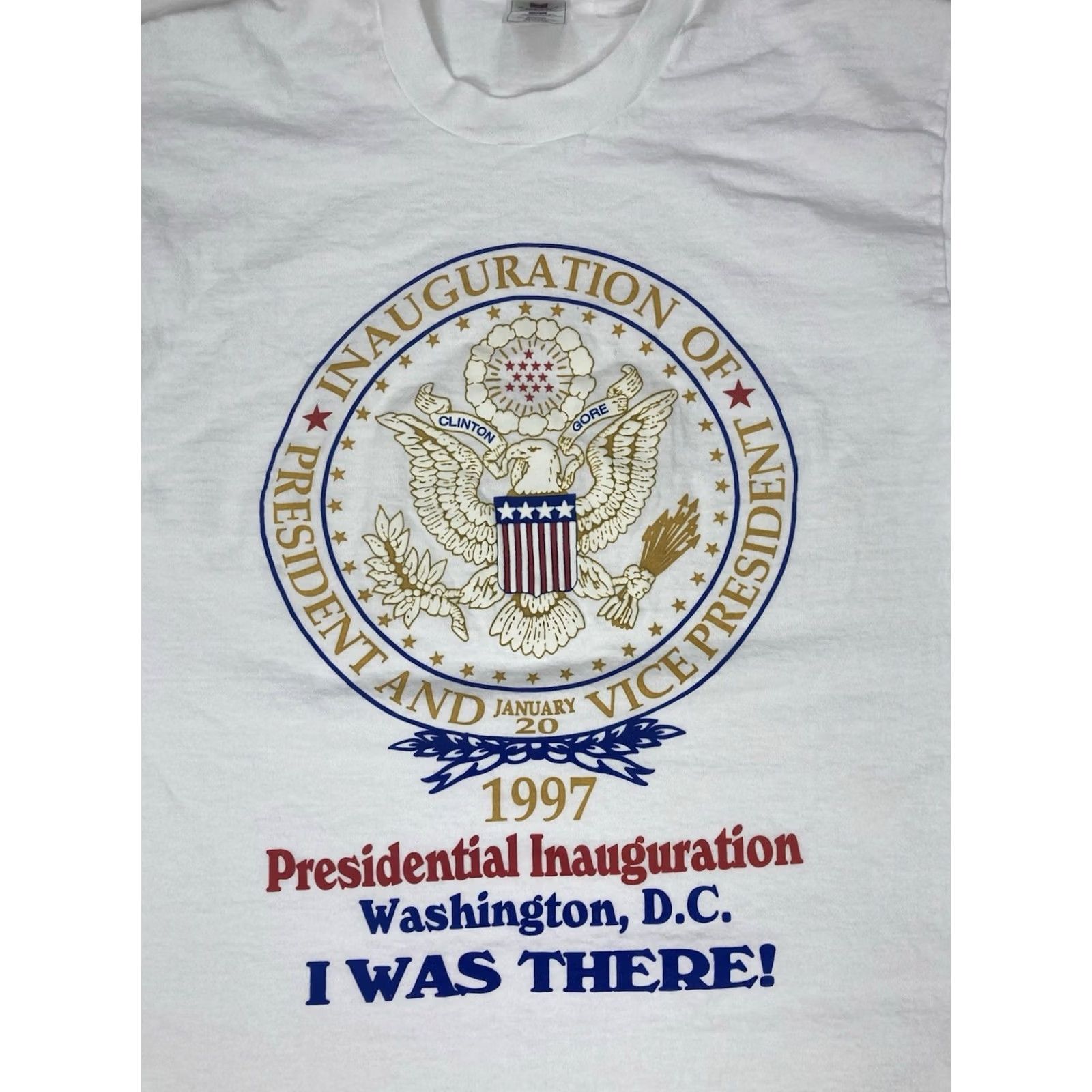 Fruit Of The Loom Vintage President Inauguration 1997 Graphic Shirt Men Large 90s Single Stitch Size US L / EU 52-54 / 3 - 2 Thumbnail