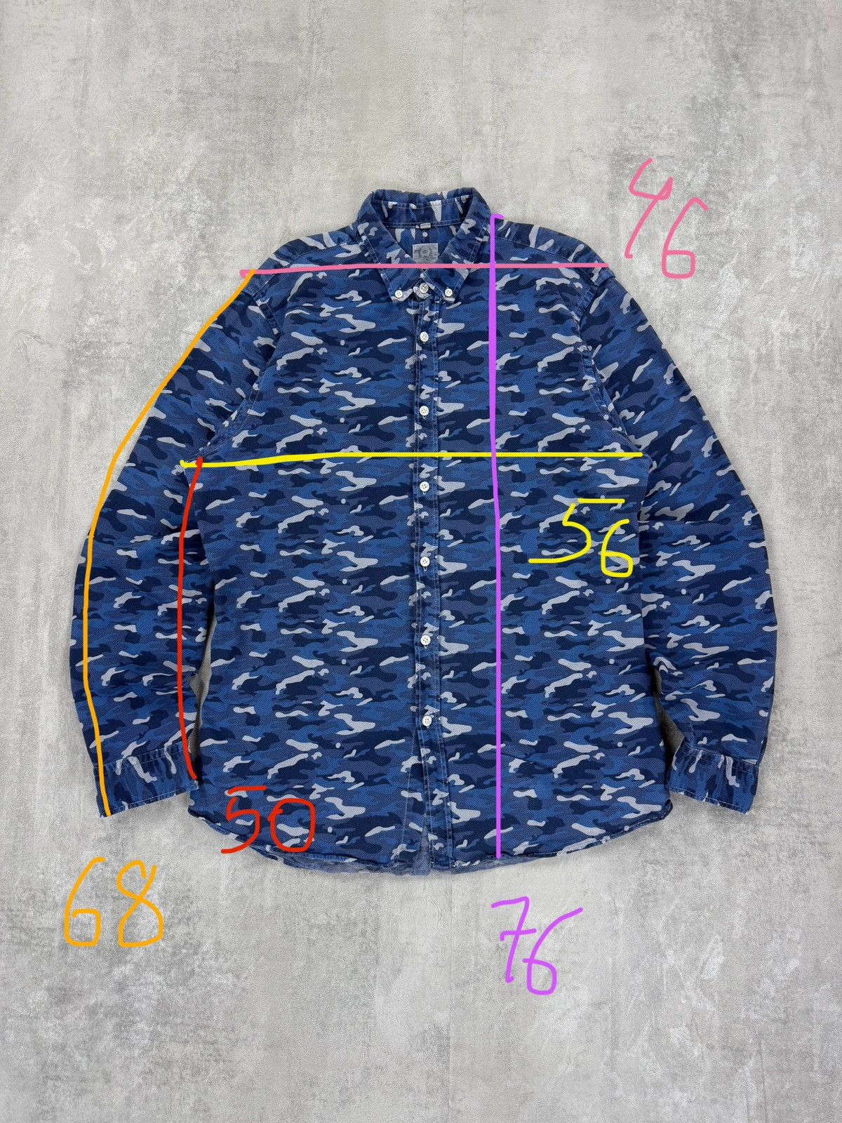 Japanese Brand × Paulrose Paul Rosen Shirt long sleeve Camouflage Military Army Blue Size US L / EU 52-54 / 3 - 8 Thumbnail