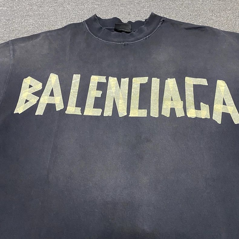 Balenciaga Balenciaga Tape Washed Short Sleeve Size US S / EU 44-46 / 1 - 4 Thumbnail