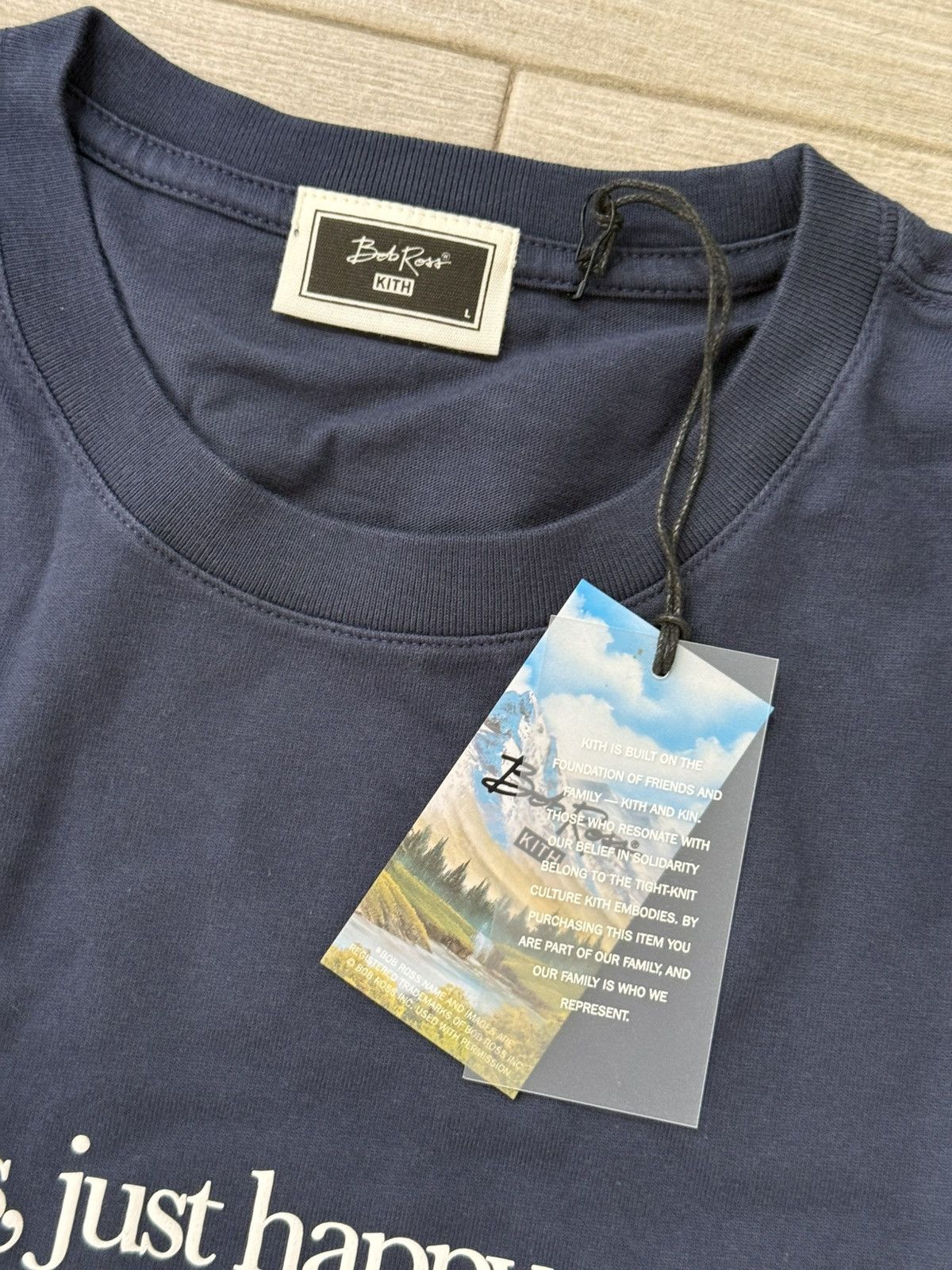 Kith KITH Bob Ross Happy Accidents Quote Tee Nocturnal Sz Large Size US L / EU 52-54 / 3 - 8 Thumbnail