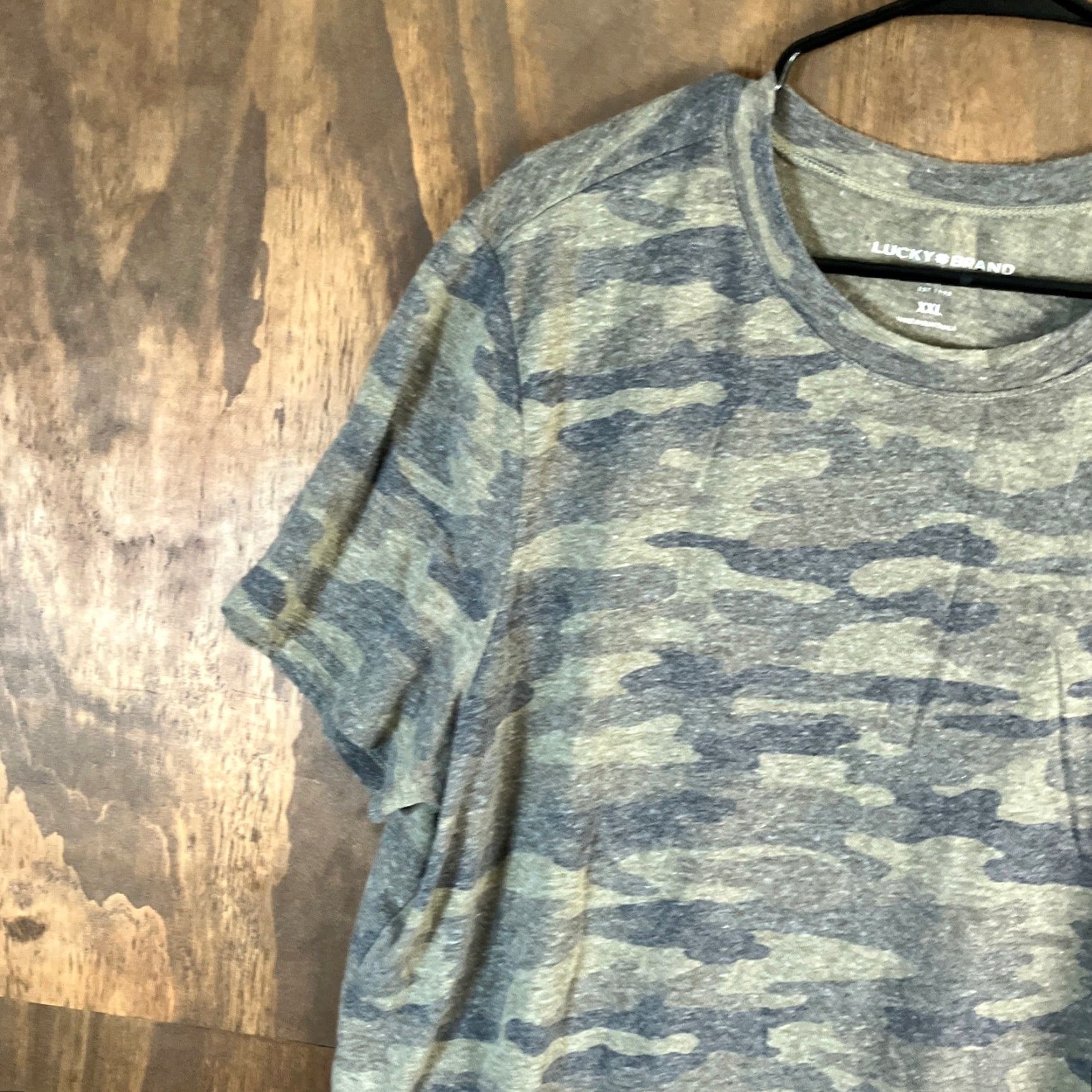 Lucky Brand Lucky Brand Shirt Womens Green Camo Burnout Short Sleeve Cotton Blend 2XL Size XXL / US 16-18 / IT 52-54 - 4 Thumbnail