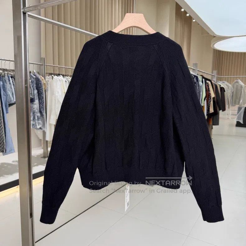 Hermes Hermes Black Striped H Monogram Wool Knit Cardigan Size S / US 4 / IT 40 - 2 Thumbnail