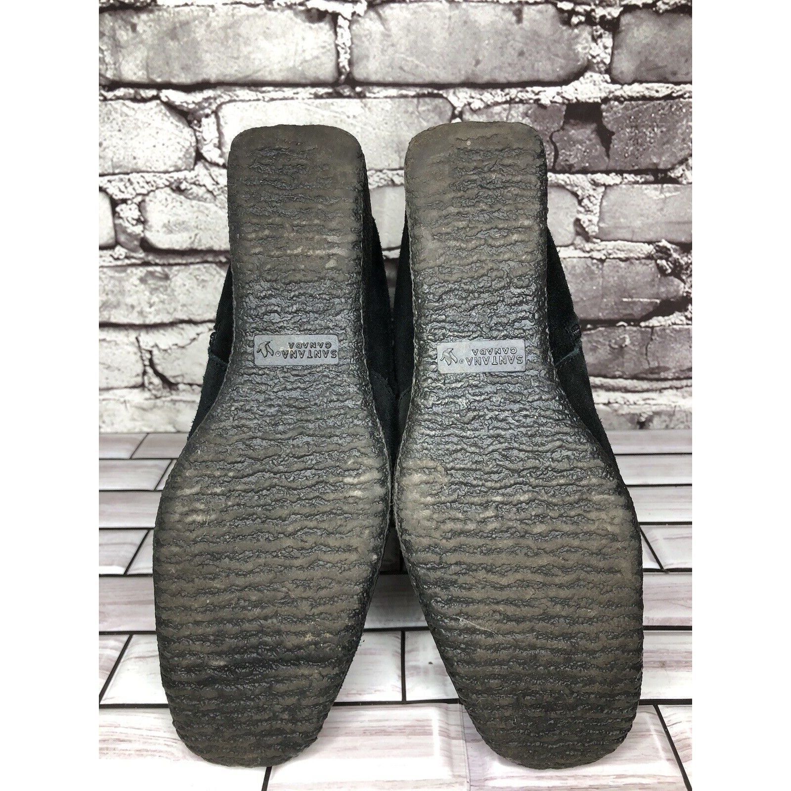 Other Aquatherm by Santana Canada Tati Black Suede Fur Winter Wedg Size US 8 / IT 38 - 4 Thumbnail