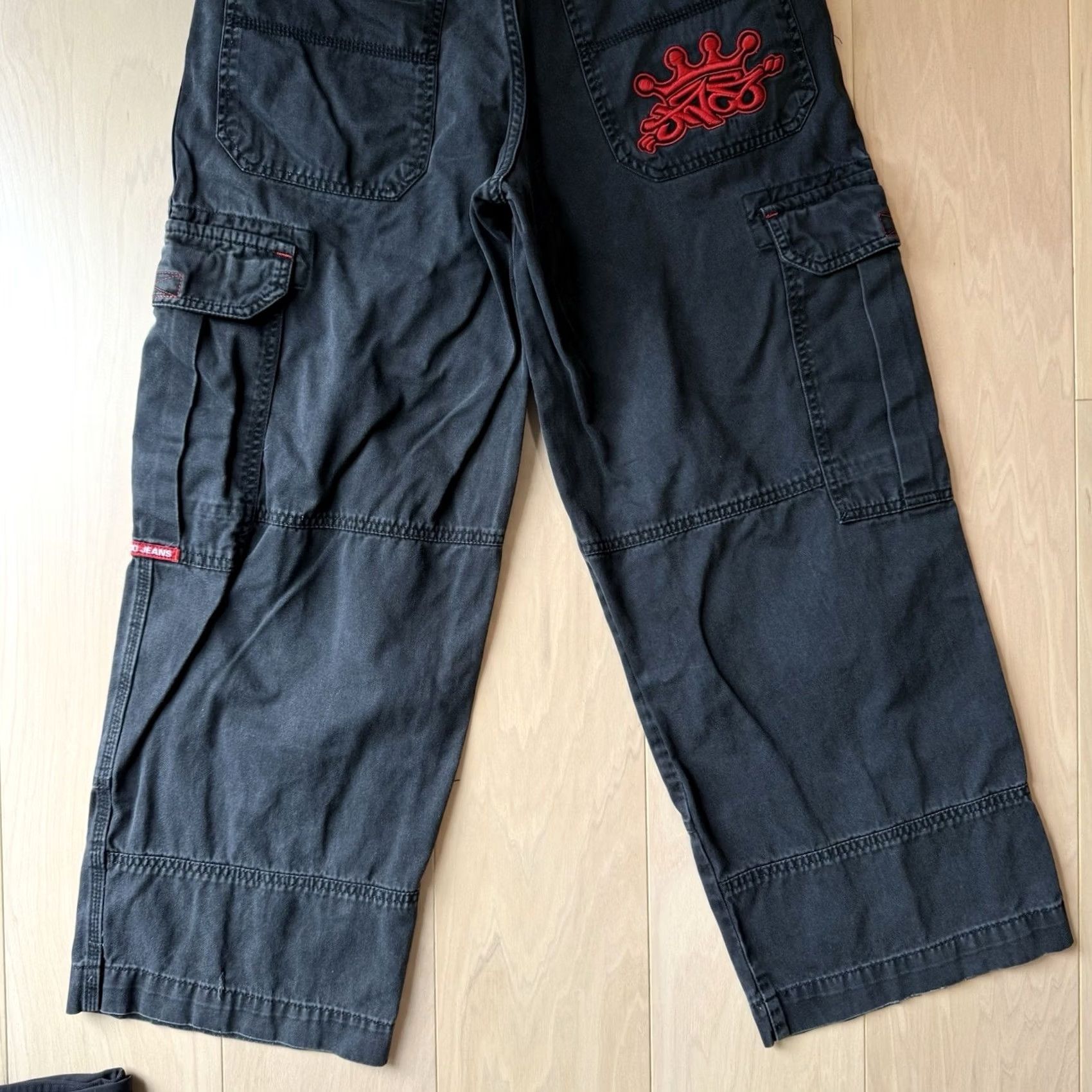 JNCO VINTAGE JNCO Cargo Pants 32 Black Baggy Y2K Streetwear Tribal Logo Size US 32 / EU 48 - 7 Thumbnail