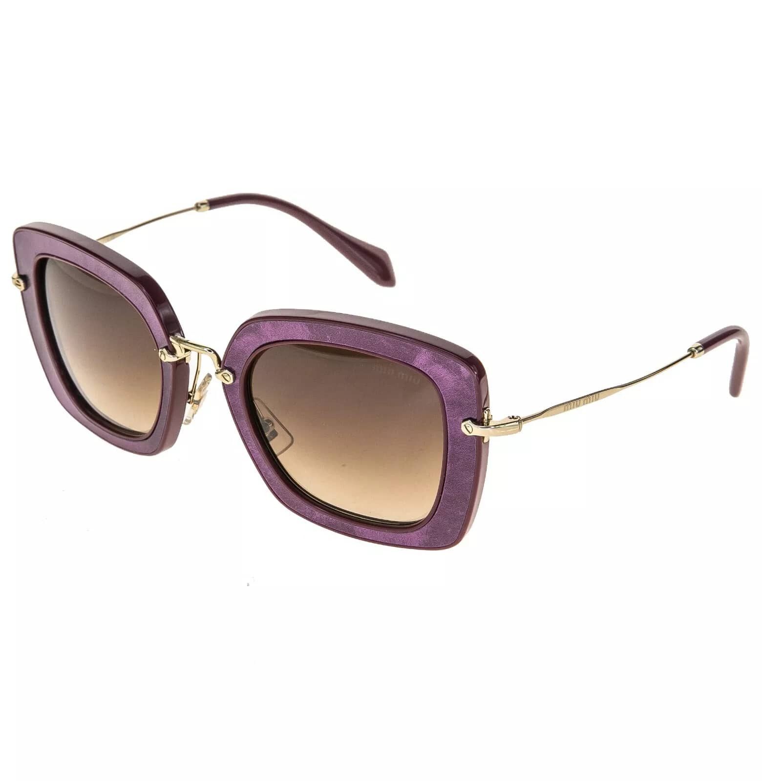 Miu Miu MIU MIU NOIR 07O Foil Purple Square Sunglasses SMU07O Size ONE SIZE - 8 Thumbnail