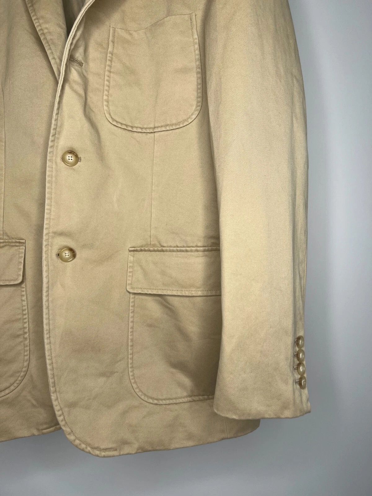 Polo Ralph Lauren Polo Ralph Lauren Beige Cotton 2 or 3 roll Blazer Size 42R - 7 Thumbnail
