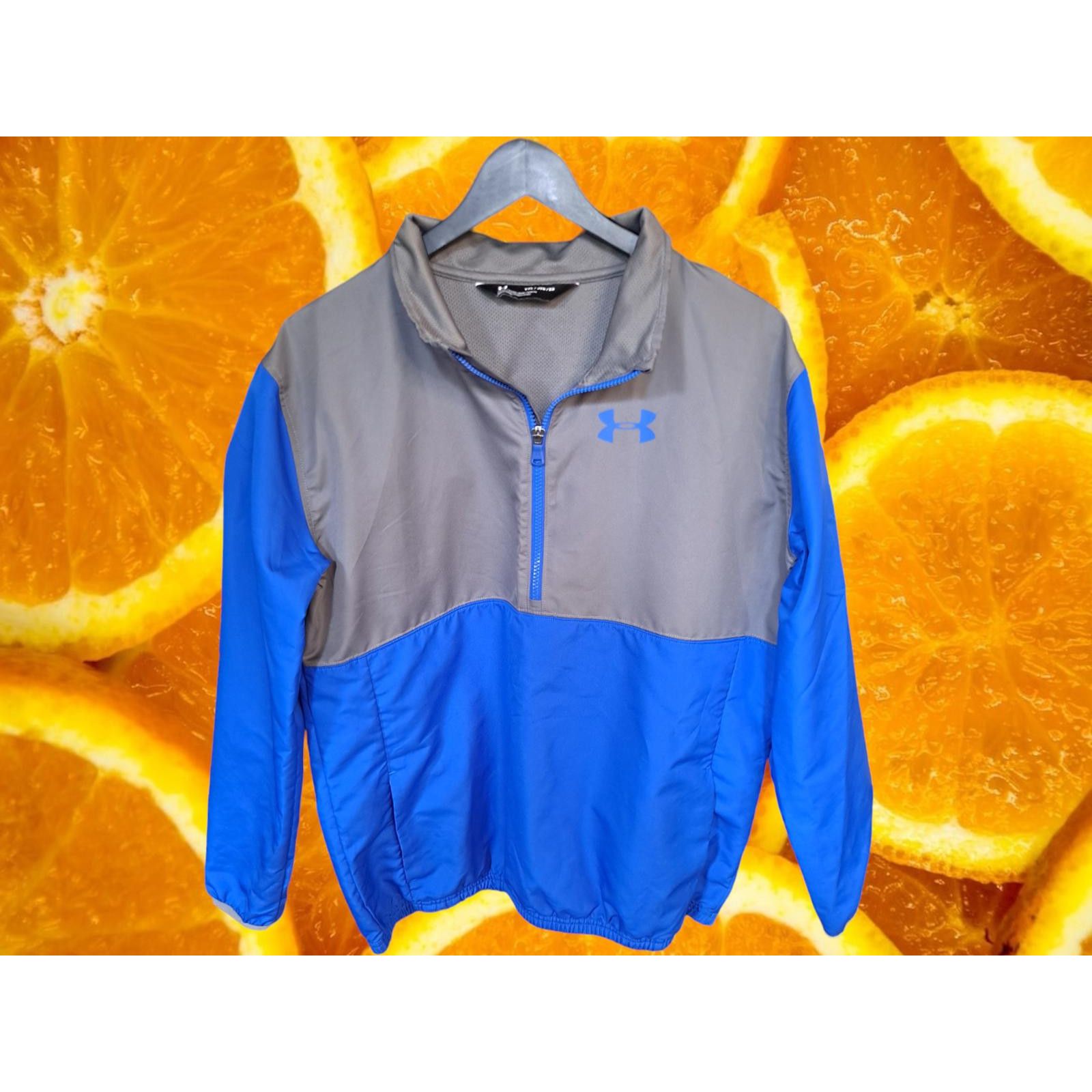 Under Armour Youth Under Armour Gray and Blue 1/4 Zip Jacket Size YXL Size ONE SIZE - 1 Thumbnail