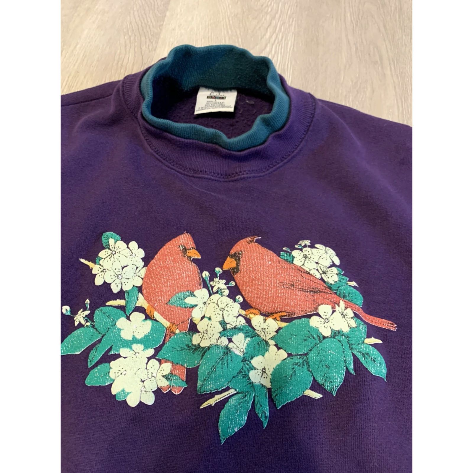 Vintage VINTAGE Cardinal Sweatshirt Purple 90s Puff Print Women L Pullover Birds Natures Gopher Sport Large Size L / US 10 / IT 46 - 2 Thumbnail