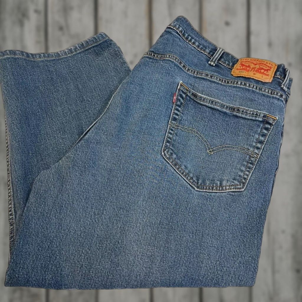Levi's Levis 550 Relaxed Fit Jeans Mens 46x29 (44x28) Work Denim Construction Blue Size US 30 / EU 46 - 1 Thumbnail