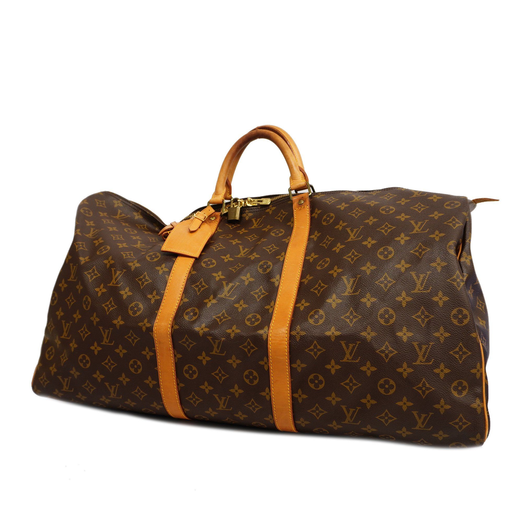 Louis Vuitton Monogram Keepall 60 Boston Bag M41422 Brown PVC