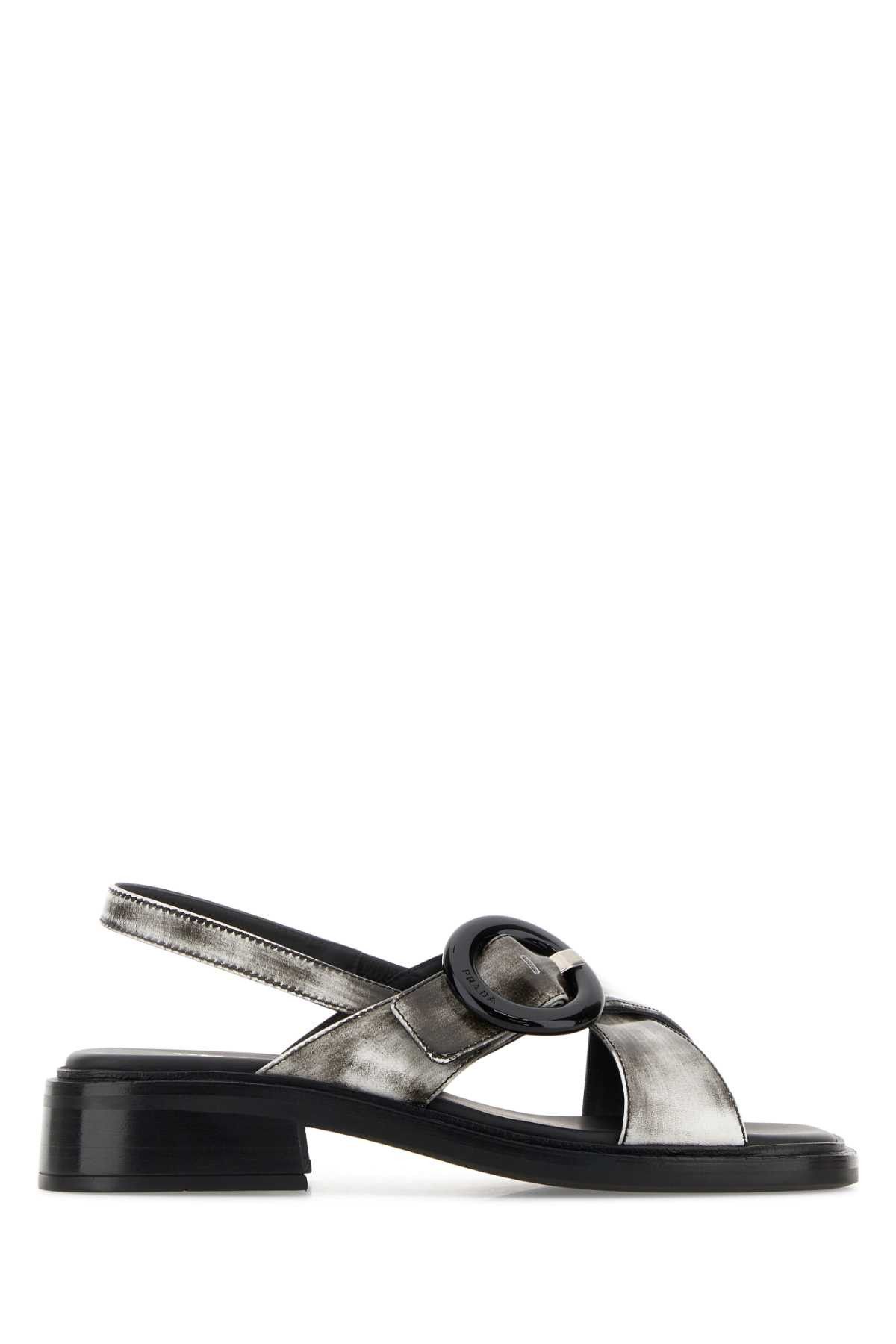 Prada White Leather Sandals Size US 10 / IT 40 - 1 Thumbnail