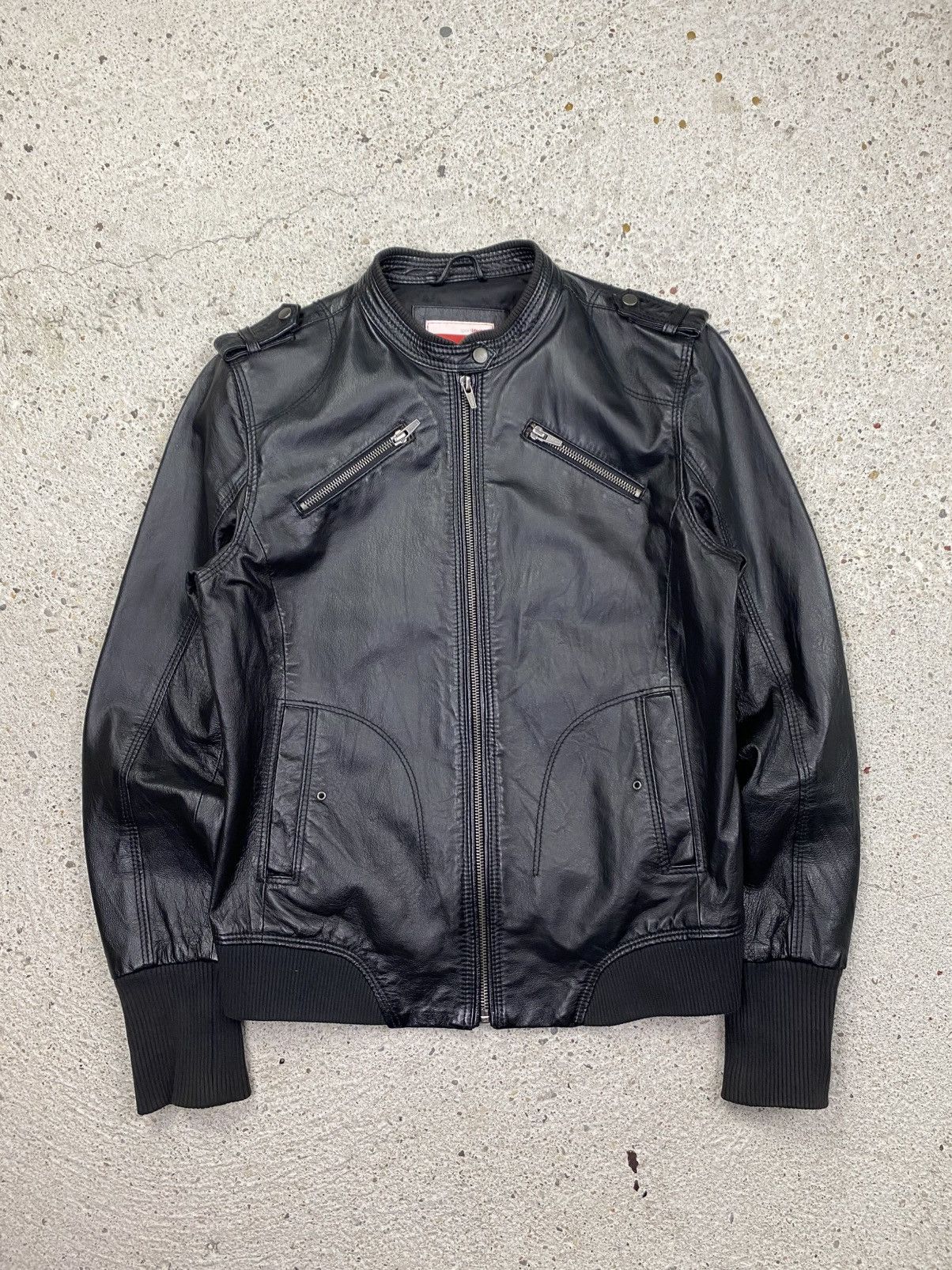 Puma Puma leather jacket black vintage racing biker archive Size M / US 6-8 / IT 42-44 - 1 Thumbnail