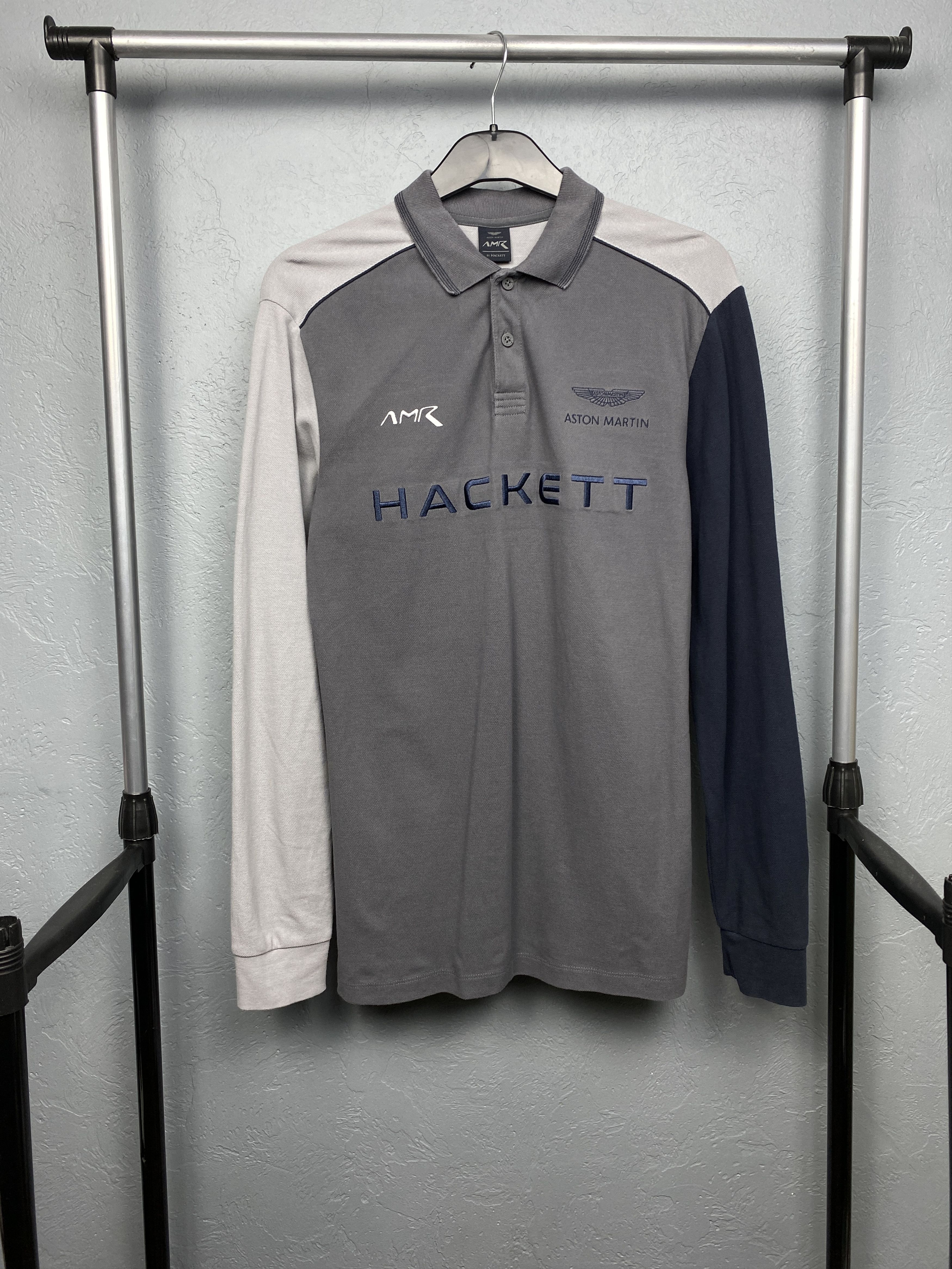 Hackett Aston Martin by Hackett Mens Long Sleeve Polo Shirt Size US M / EU 48-50 / 2 - 1 Thumbnail