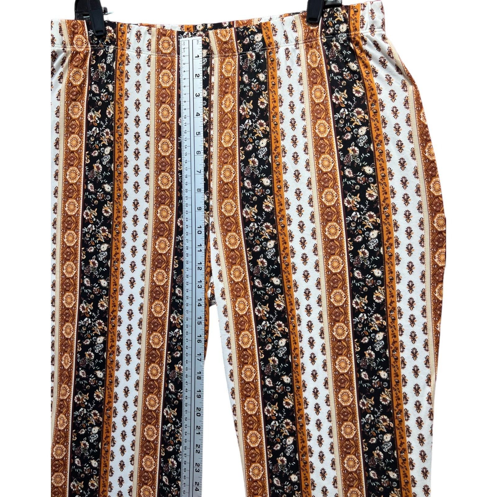 Other Rue + - Women's Flared Stretch Pants - With/Brown - 2X Size 36" / US 14 / IT 50 - 7 Thumbnail