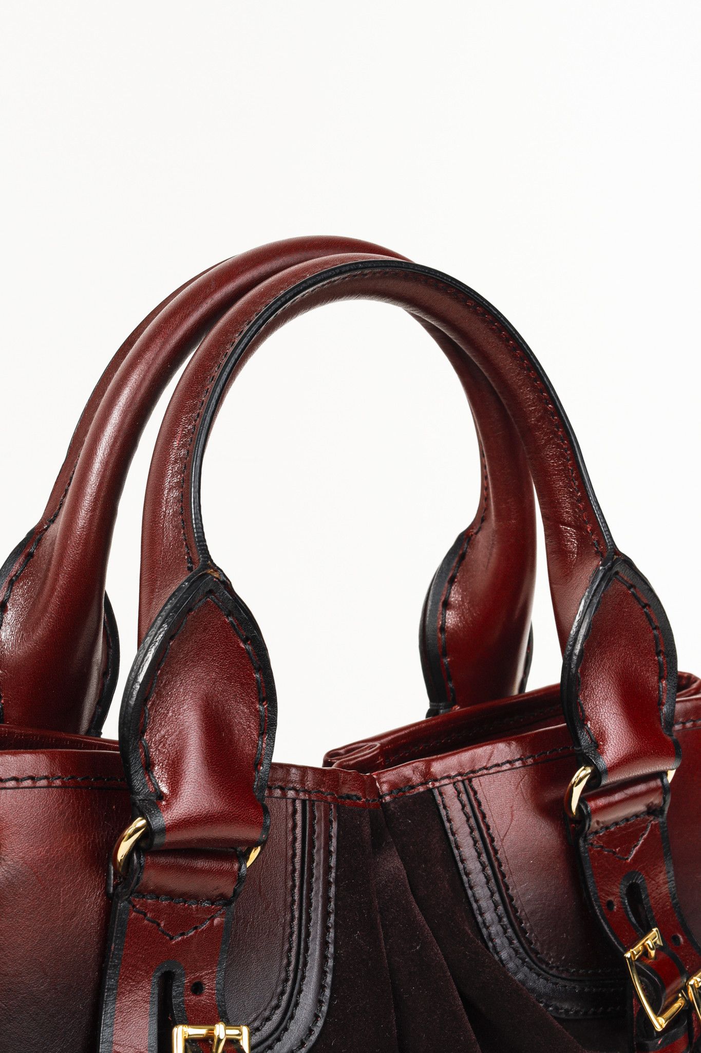 Burberry Prorsum Burberry Prorsum Burgundy Red Calfskin Suede Tote Size ONE SIZE - 9 Thumbnail