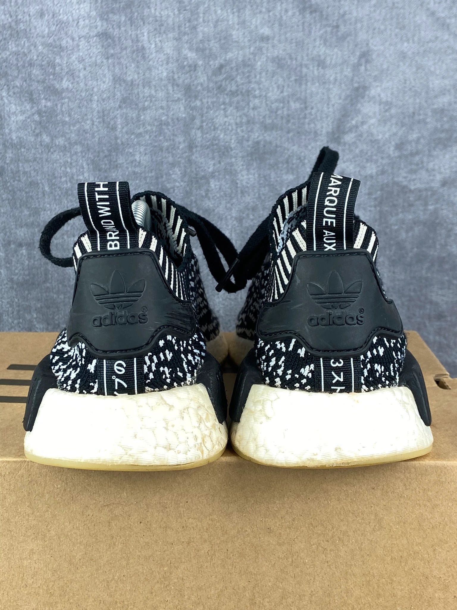 Adidas Adidas NMD R1 zebra black white sneakers boost streetwear Size US 8 / IT 38 - 4 Thumbnail