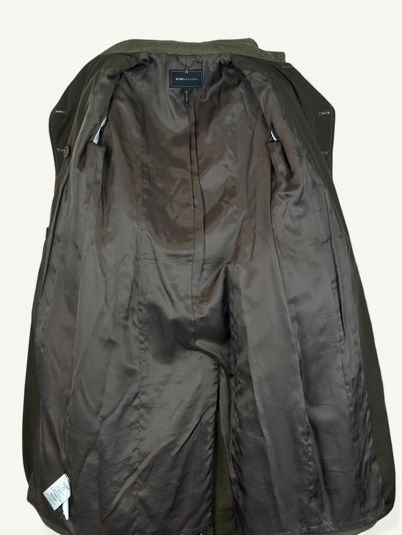 Bcbgmaxazria Wool Military Trench Coat Brown Belted Size XS / US 0-2 / IT 36-38 - 7 Thumbnail