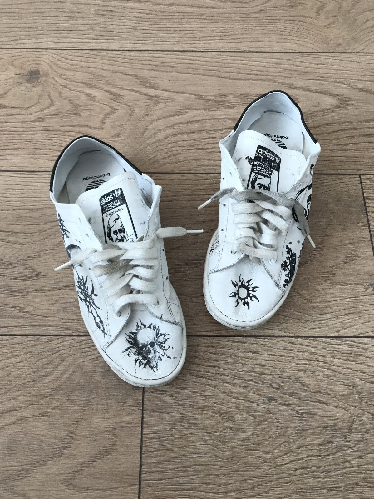 Balenciaga Balenciaga Stan Smiths temporary tattooed Size US 7 / EU 40 - 1 Thumbnail