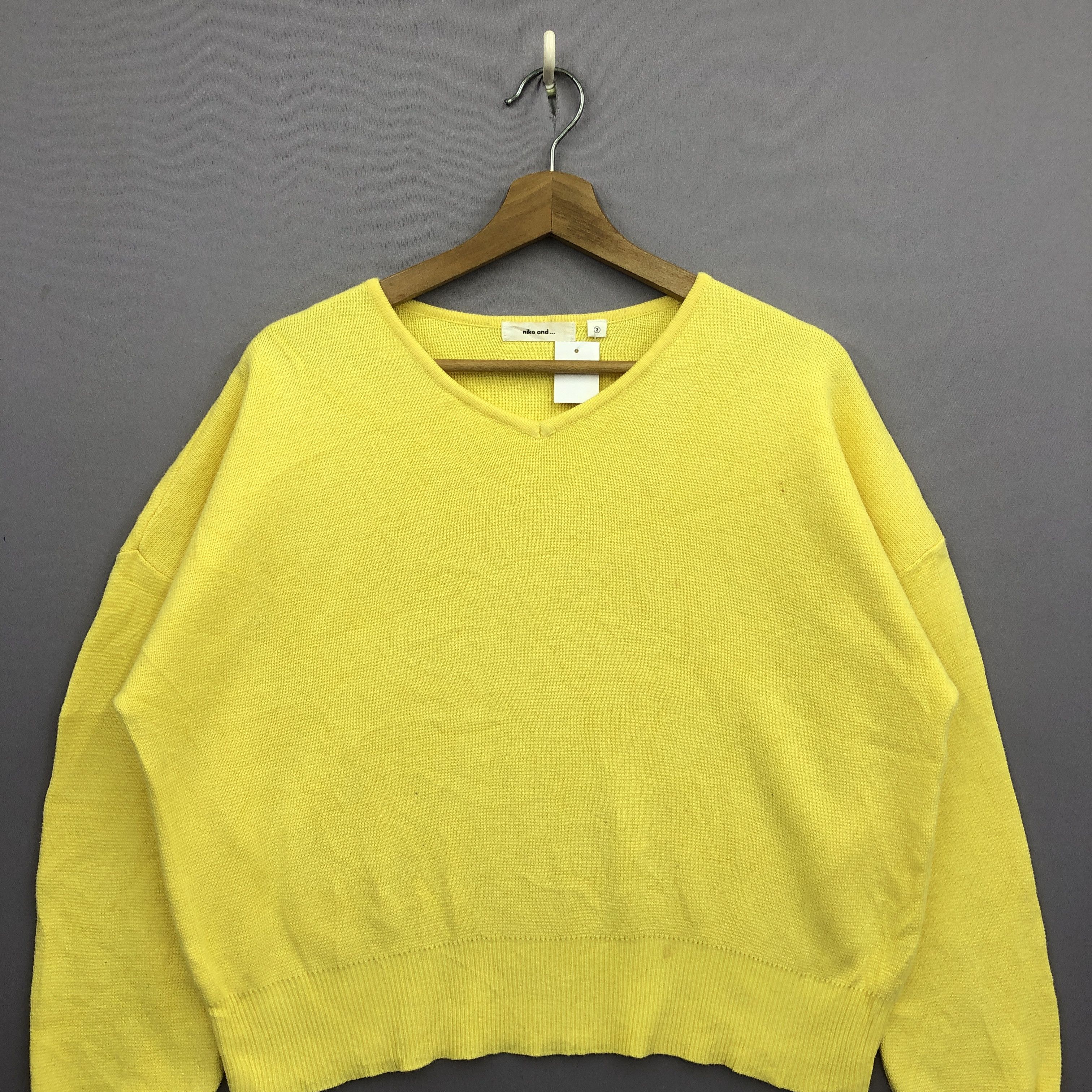 Vintage Yellow Fluorescent Knitwear Sweater Sweatshirt