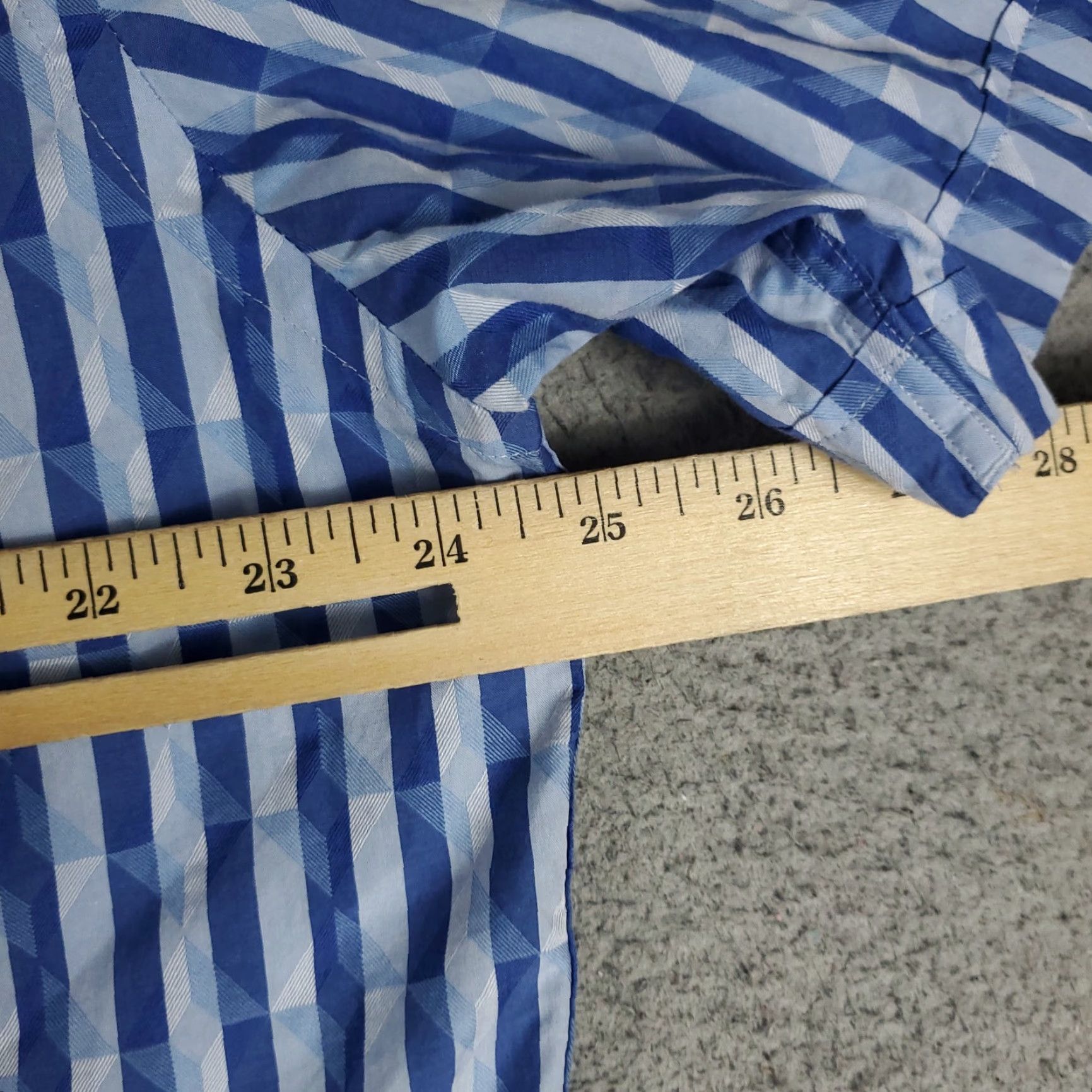 BUGATCHI VINTAGE Bugatchi Uomo Shirt Mens 2XL Blue Striped Button-Up Short Sleeve Casual Classic Modern Preppy Mens Size US XXL / EU 58 / 5 - 5 Thumbnail