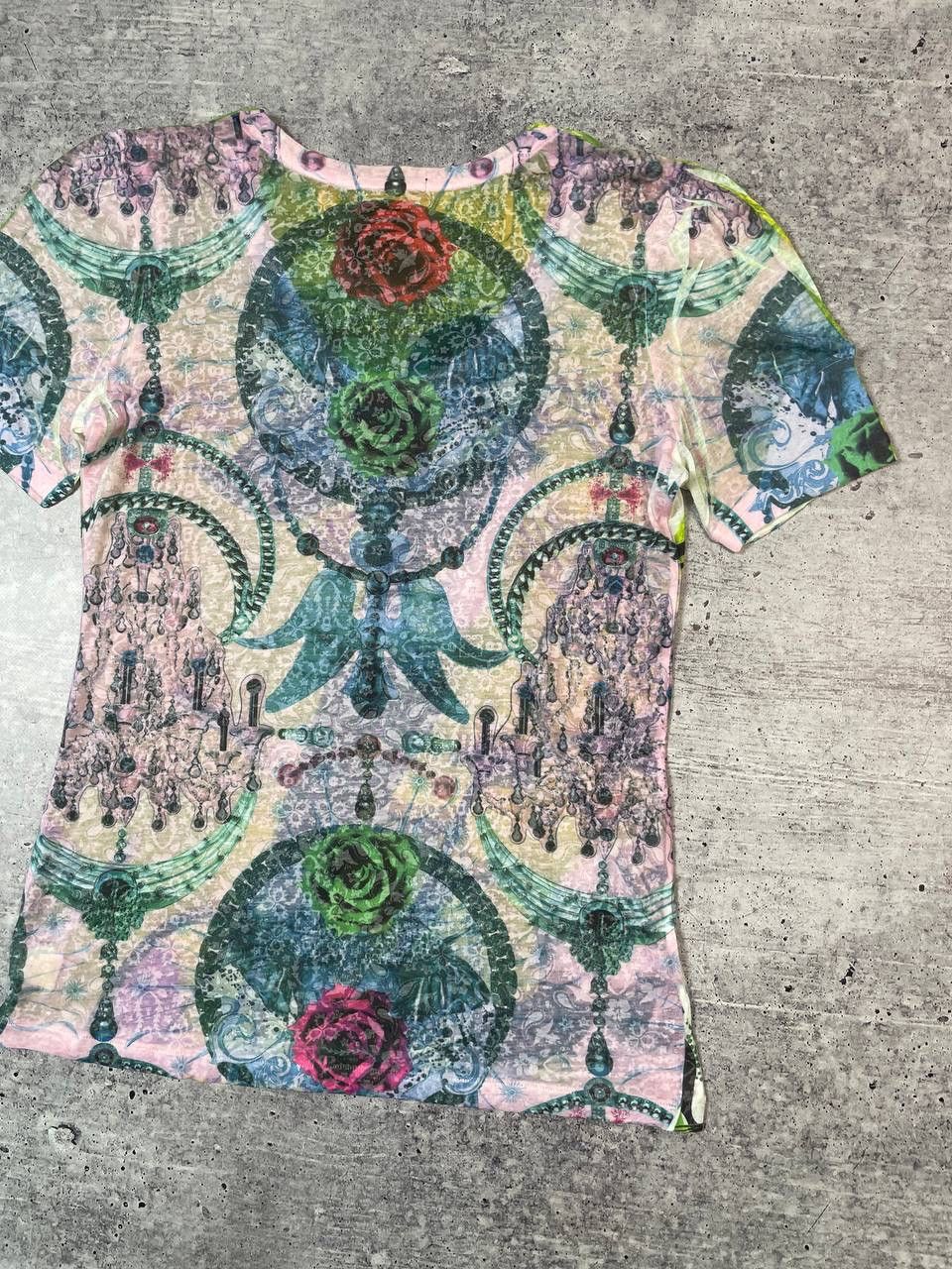 Custo Barcelona Vintage 00s Custo Barcelona AOP Printed Top T-Shirt Y2K Size L / US 10 / IT 46 - 6 Thumbnail