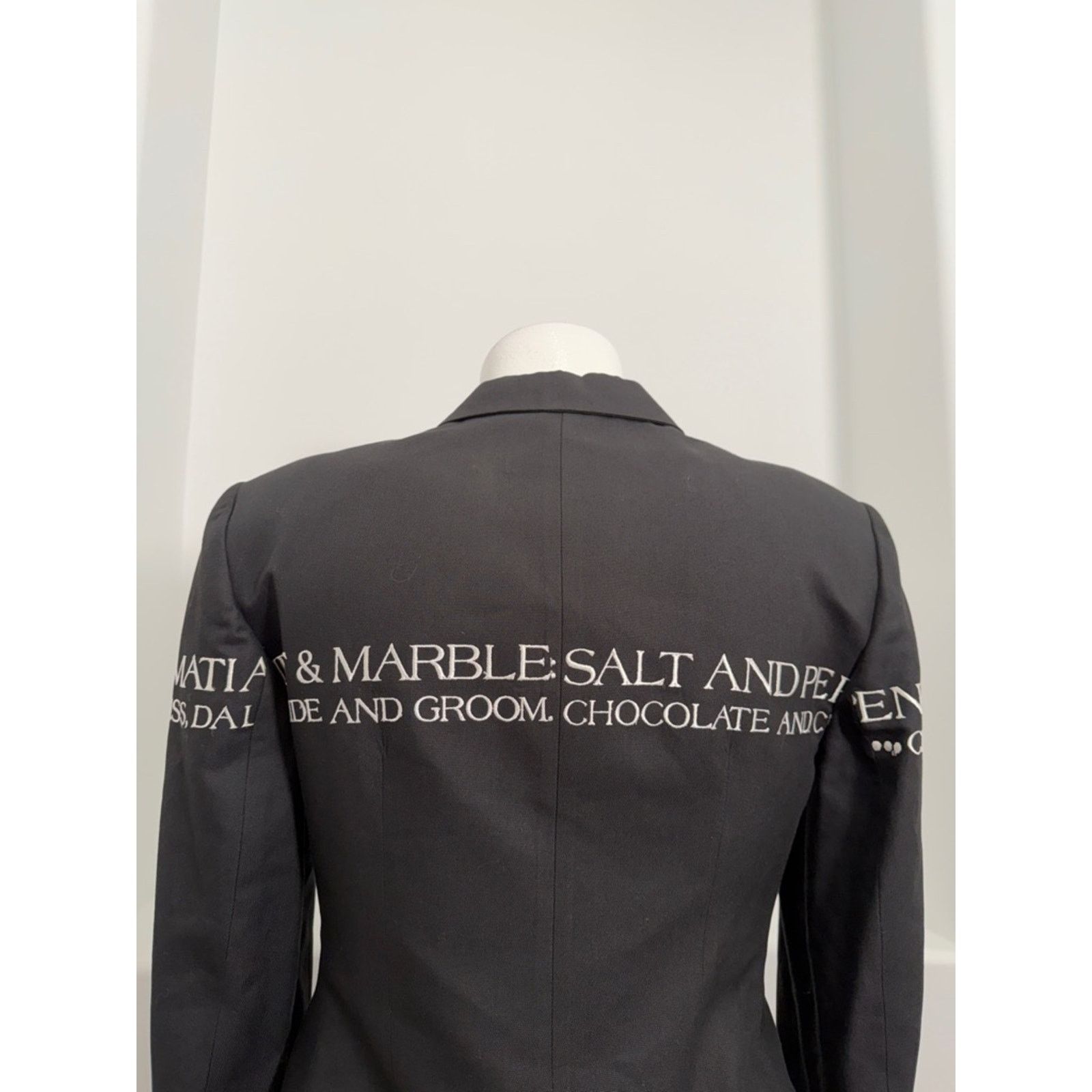 Laurel Laurel Black Blazer Skirt Suit Embroidered Graphic EU 42 Size XL / US 12-14 / IT 48-50 - 11 Thumbnail