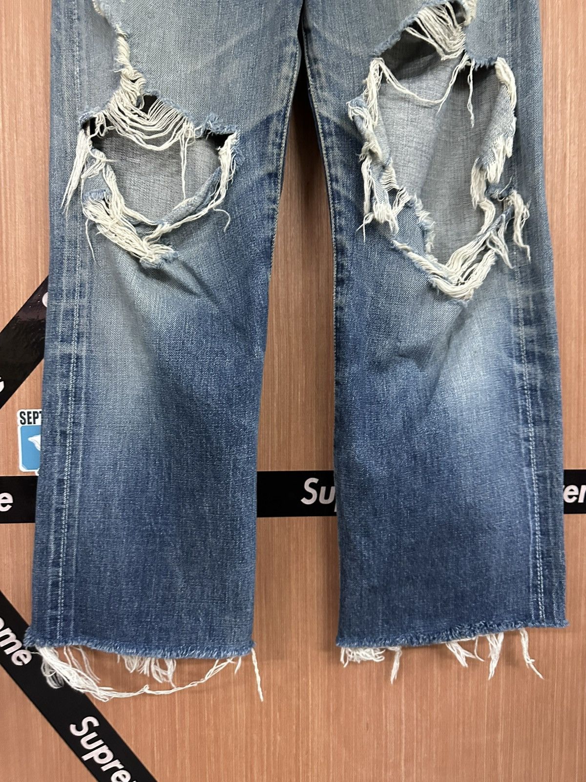 Levi's Veryrare Distressed LEVIS Buckle Selvedge Vintage Denim Size US 30 / EU 46 - 4 Thumbnail