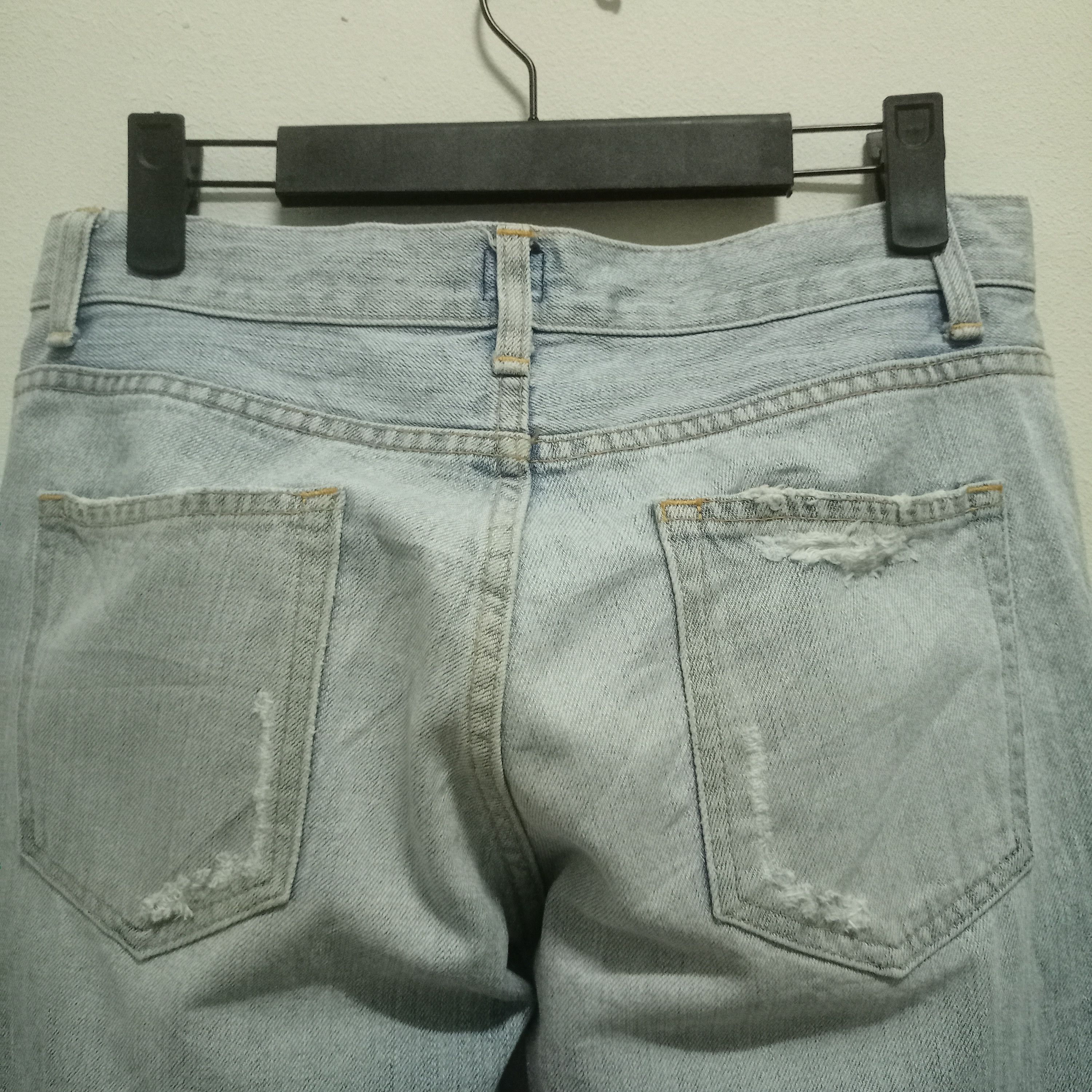 Japanese Brand Vintage BLUE WAY ET BOITE Blue Wash Distressed Jeans 29x31 Size US 29 - 6 Thumbnail