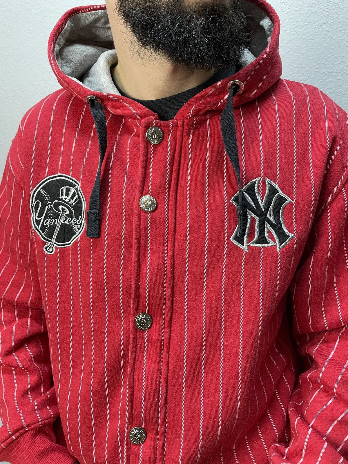 New York Yankees × Nike × Vintage Vintage y2k Nike New York Yankees Zip Hoodie Jacket Size US L / EU 52-54 / 3 - 1 Thumbnail