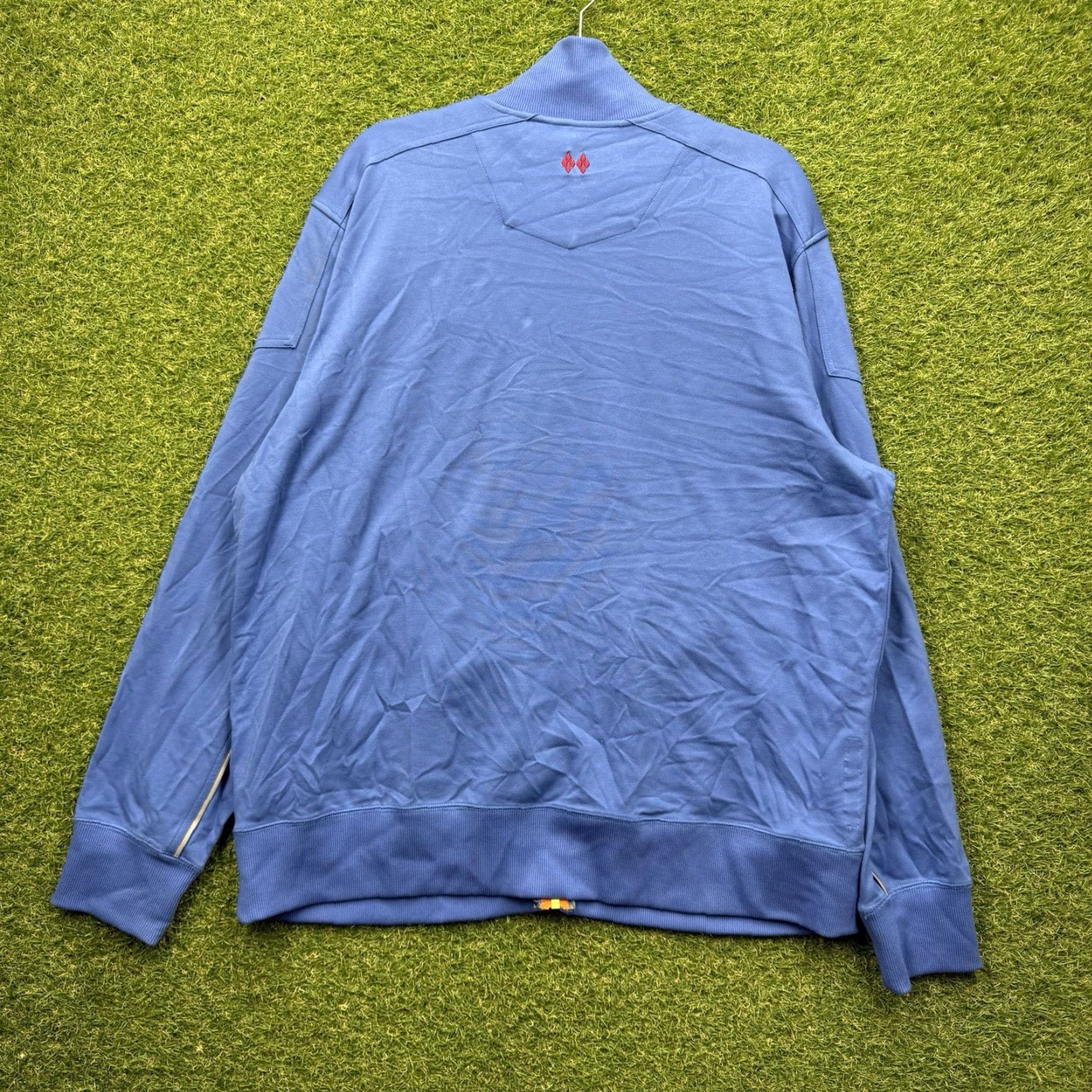 Robert Graham Robert Graham Track Jacket Mens 3XL Blue Full Zip Knit Cotton Blend Logo Embroidered Sports Golf Long Sleeve Jacket Regular Mens Size US XXL / EU 58 / 5 - 2 Thumbnail