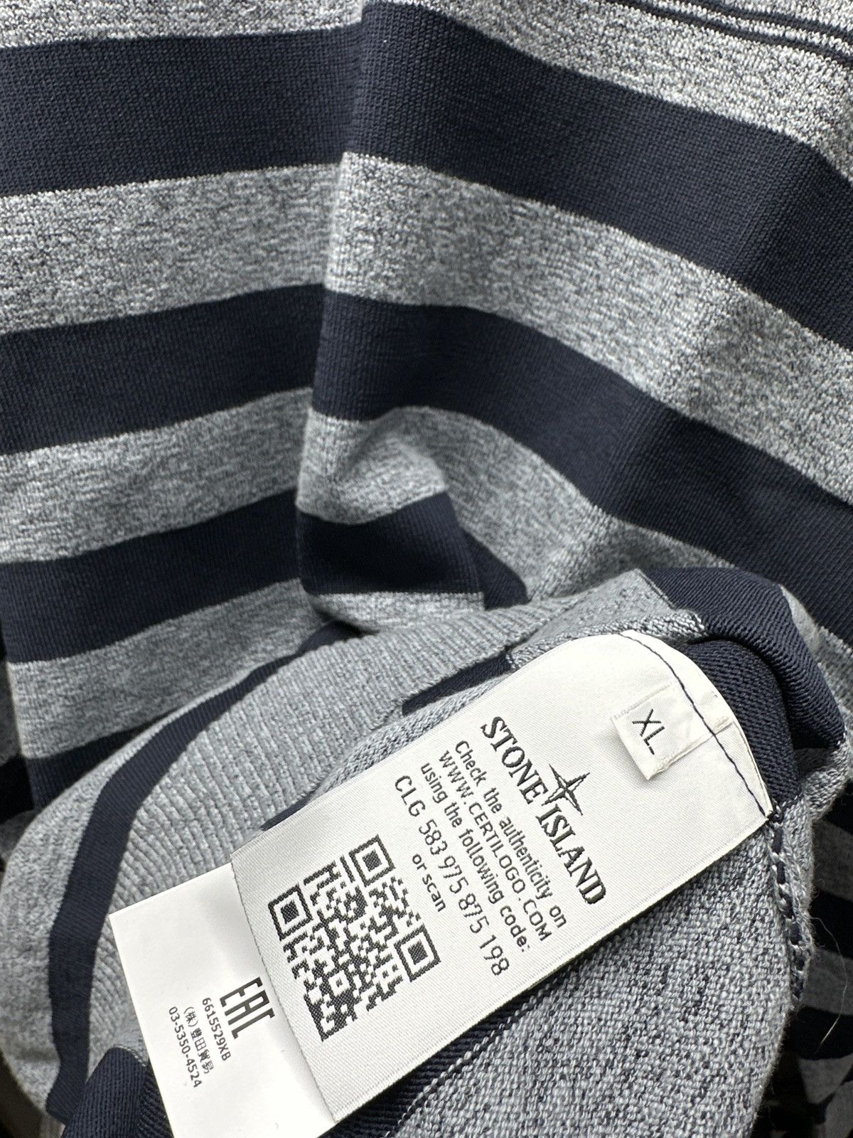 Stone Island Stone Island Marina Navy Blue Striped Sweater XL Size US XL / EU 56 / 4 - 5 Thumbnail