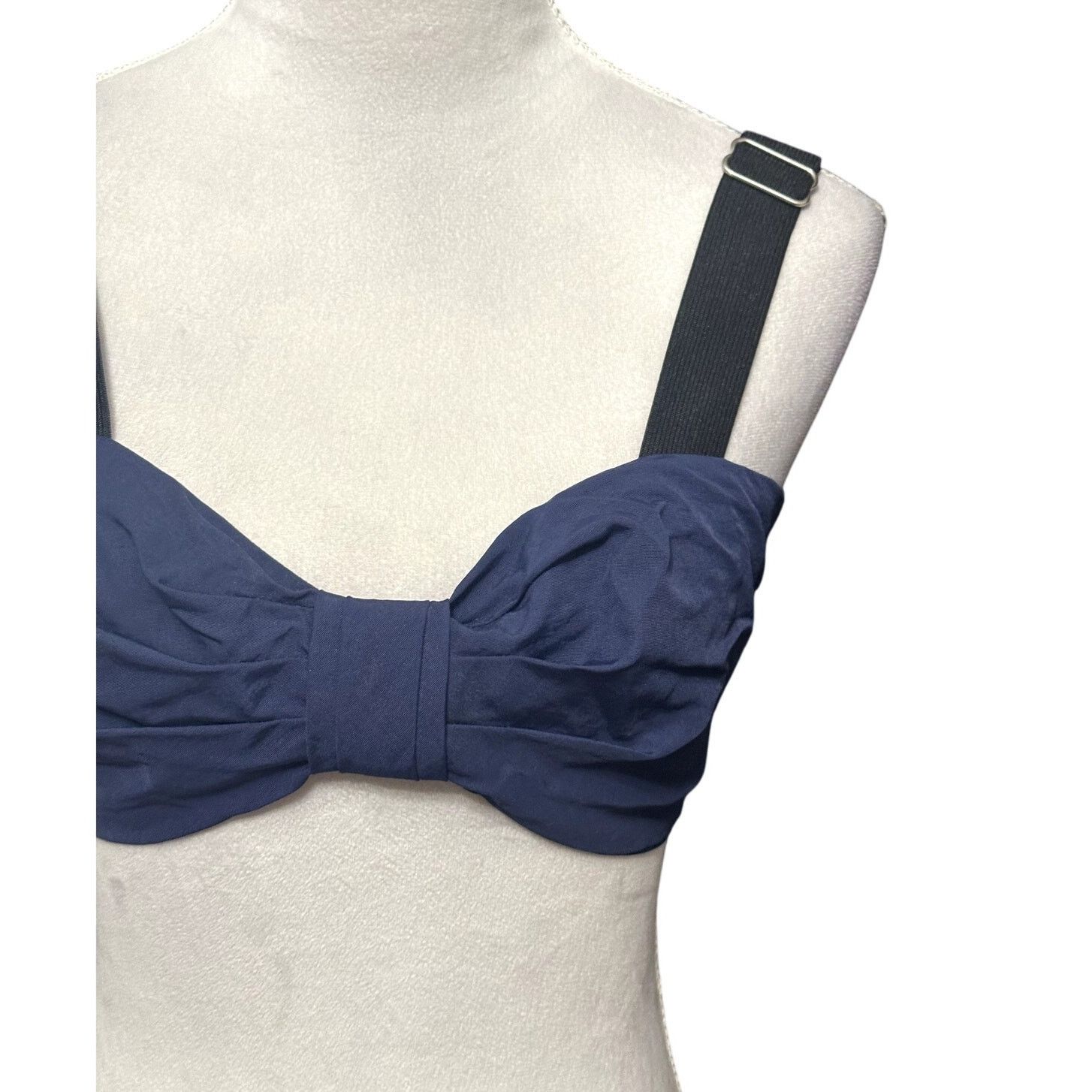 Other William Okpo Bra Top Bow Front Tie-Back Wide Straps Blue 10 Size L / US 10 / IT 46 - 4 Thumbnail
