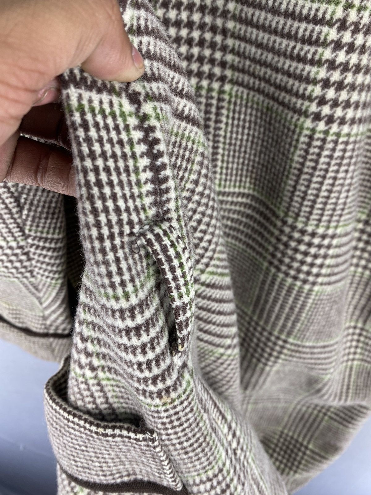 Designer Vintage Amour Homme Kimono Cardigan Houndstooth Size L / US 10 / IT 46 - 10 Thumbnail