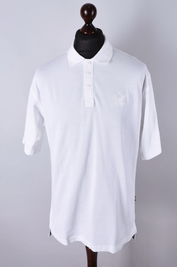 Adidas Adidas Vintage Trefoil White Polo Shirt Size M Size US M / EU 48-50 / 2 - 1 Thumbnail