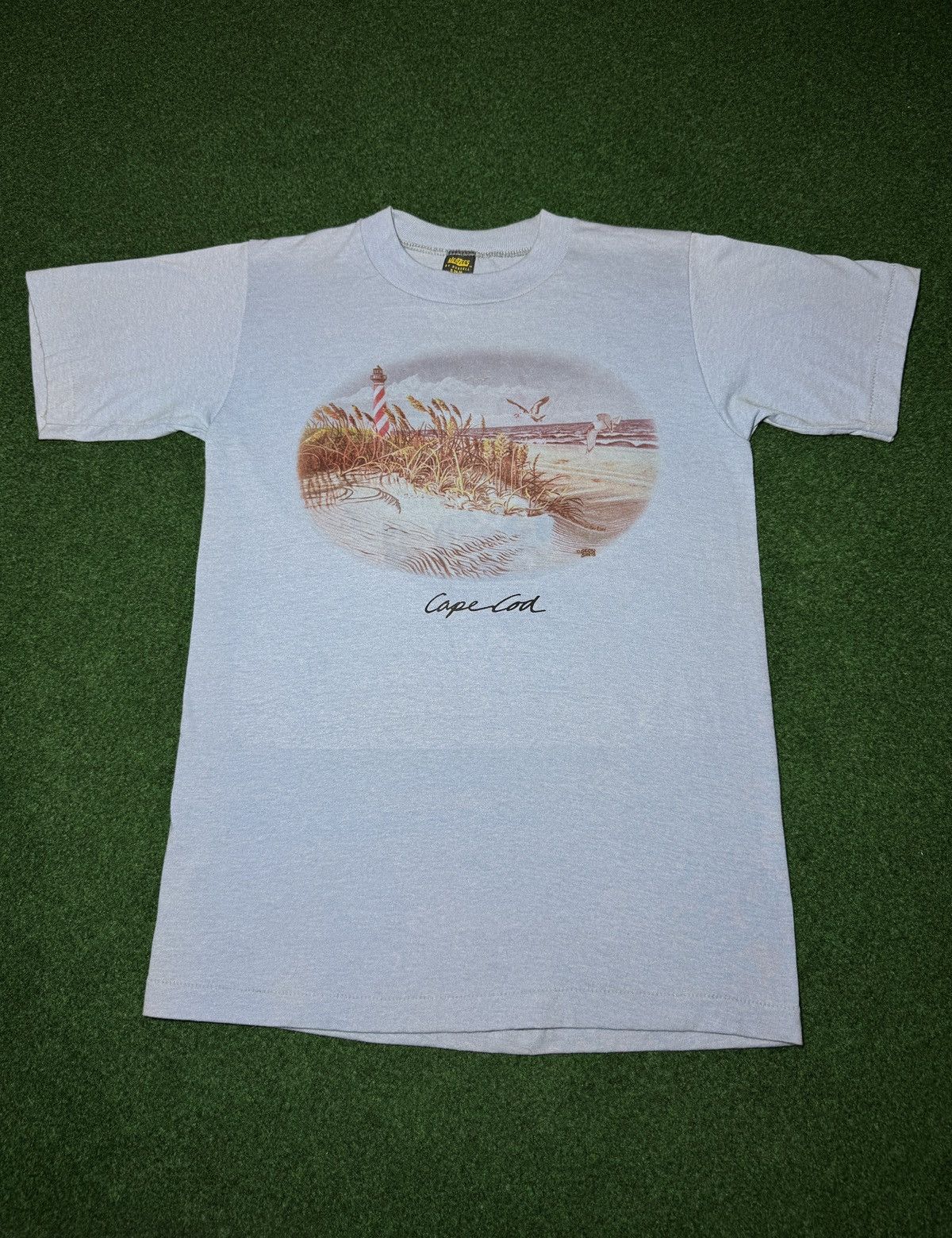 Jerzees × Vintage Vintage 80s Cape Cod Massachusetts Retro Lighthouse T Shirt Size US S / EU 44-46 / 1 - 1 Thumbnail