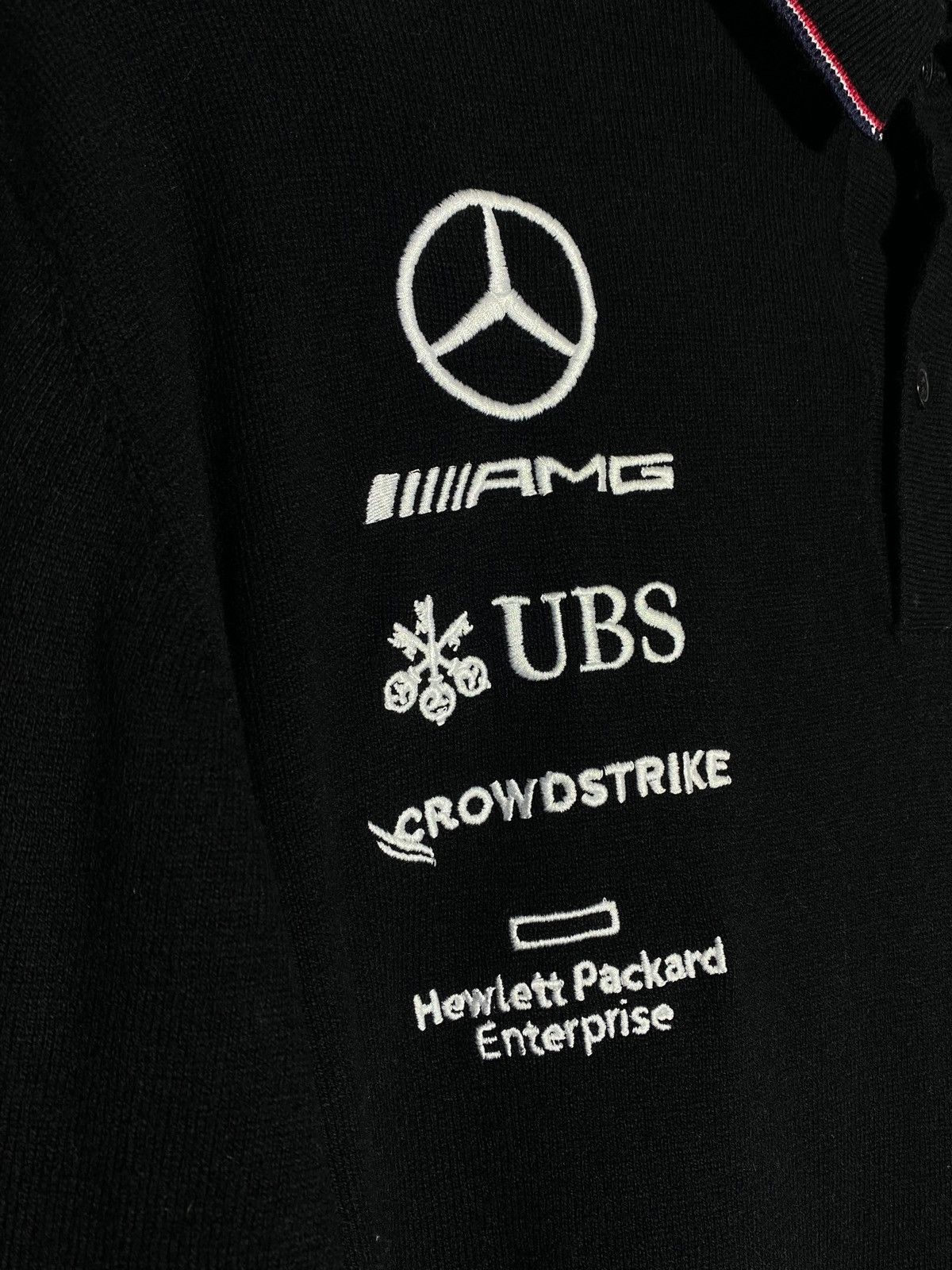 Mercedes-Benz 🔥 MERCEDES F1 LONG SLEEVE POLO RACING TOMMY BOSS VIBES Size US XL / EU 56 / 4 - 4 Thumbnail
