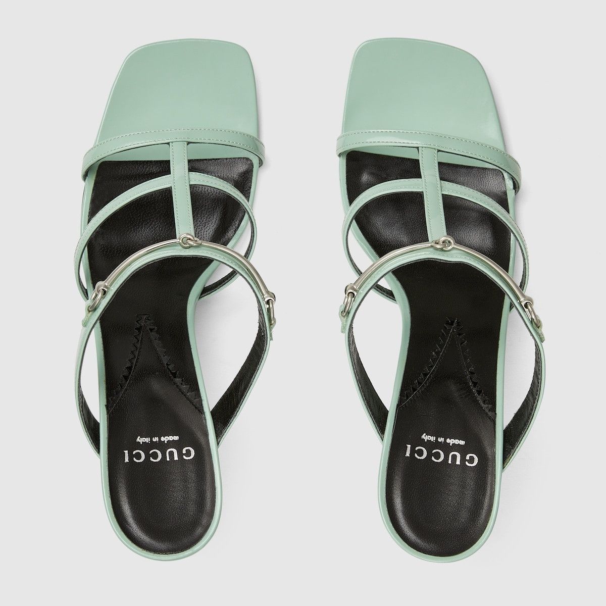 Gucci o1s1wg110125 Slim Horsebit Slide Sandals in Mint Green Size US 10.5 / IT 40.5 - 4 Thumbnail