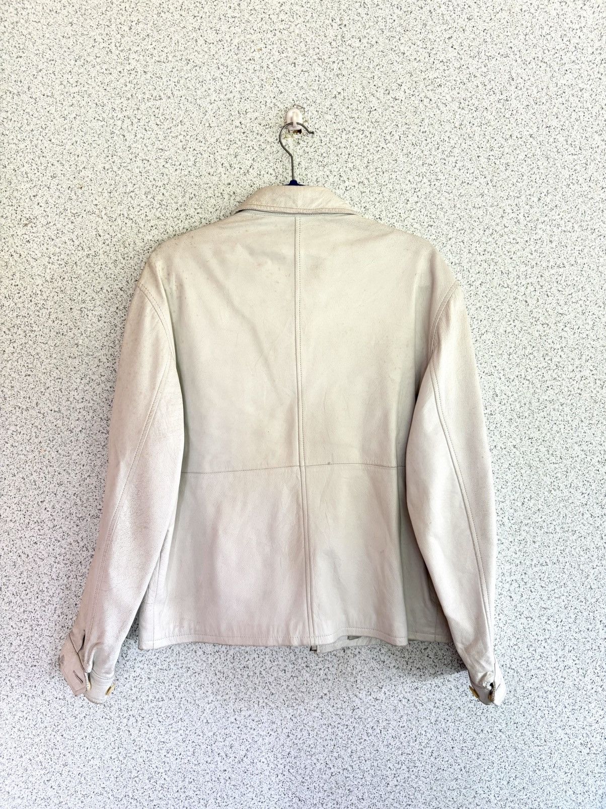 Calvin Klein Calvin Klein Cream Leather Jacket Rare Minimalist Boxy Fit Size US S / EU 44-46 / 1 - 15 Thumbnail