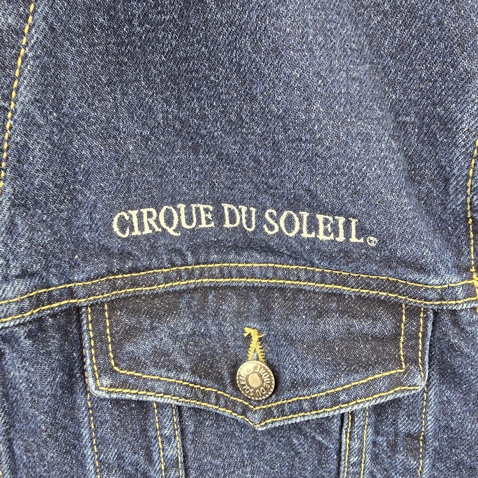 Other Vintage Mystere Cirque Du Soleil Denim Jean Jacket Large Size L / US 10 / IT 46 - 7 Thumbnail