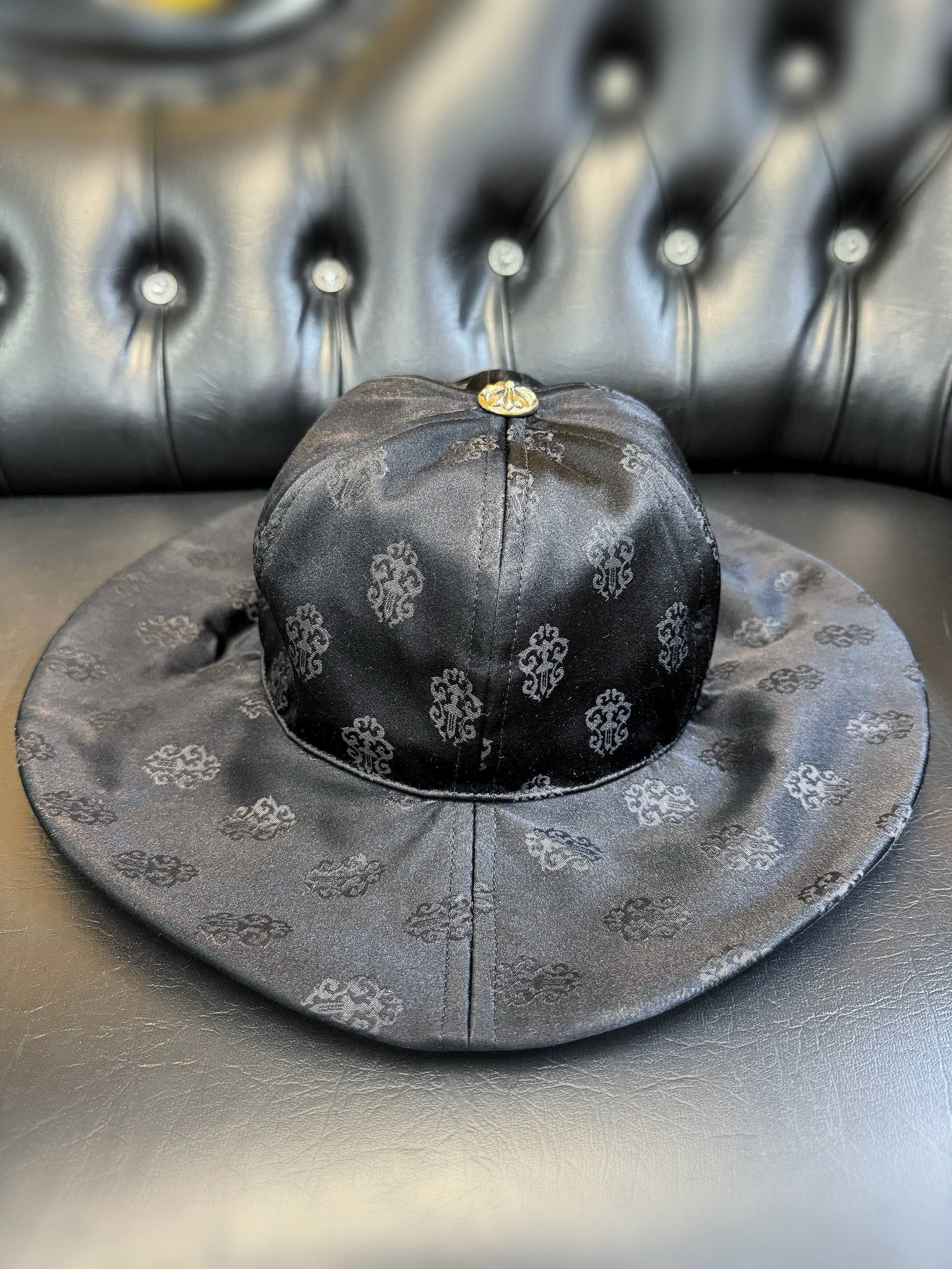 Chrome Hearts Chrome Hearts Satin Monogram Bucket Hat Black Silver Size ONE SIZE - 1 Thumbnail