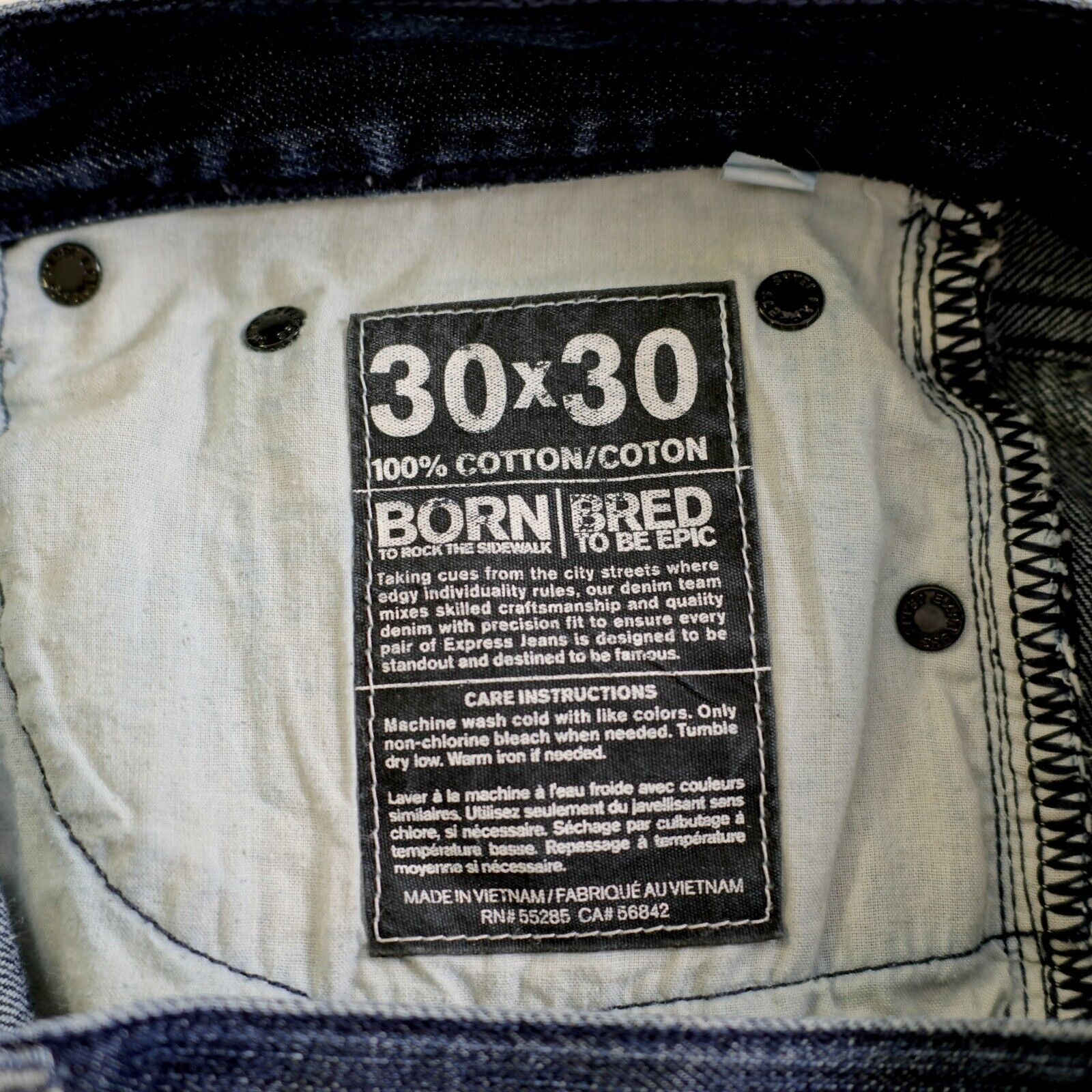 Express Express Rocco Slim Fit Bootcut Blue Denim Low Rise Jeans 31/ Size US 31 - 11 Thumbnail