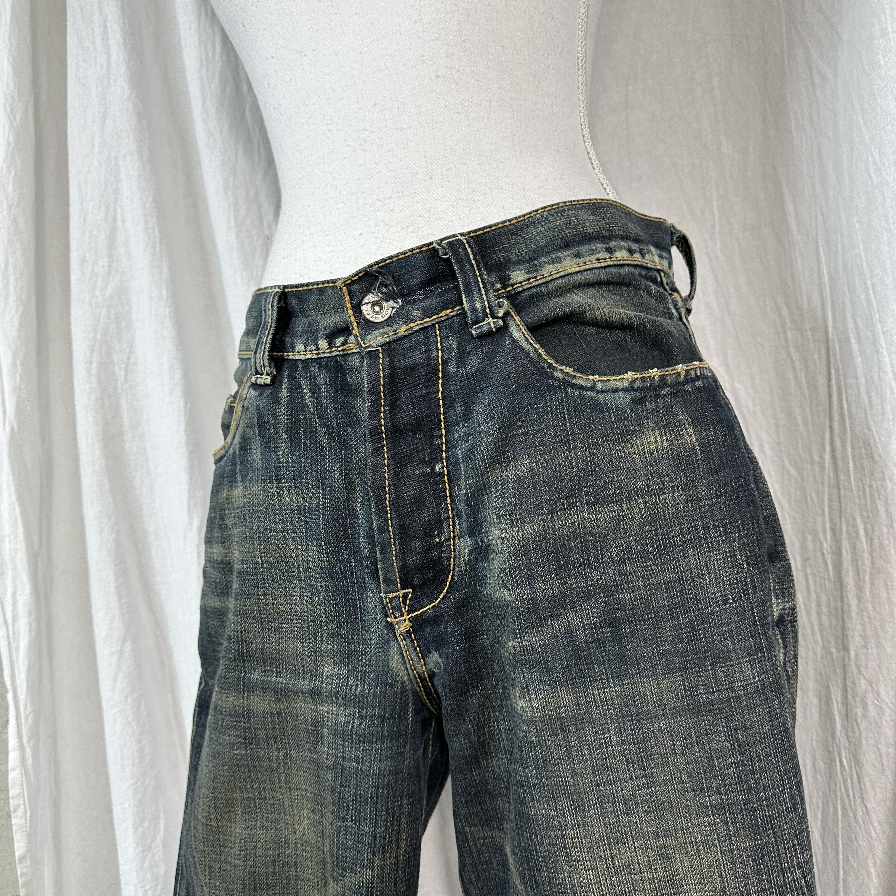 Vintage Vintage Flared Rotten Green Jeans Size 31" - 3 Thumbnail