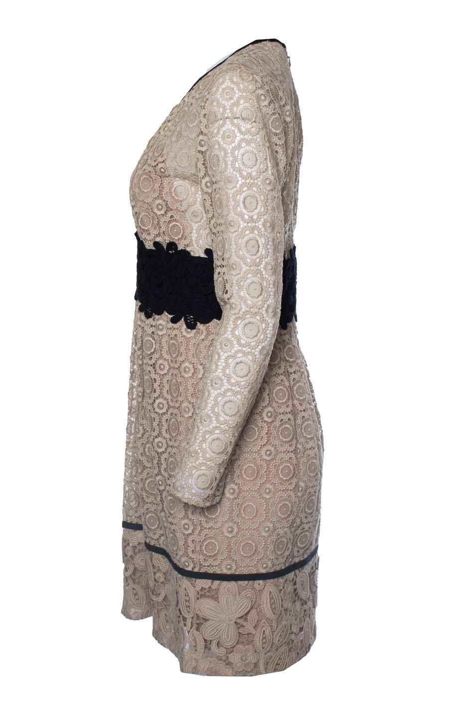 Burberry Burberry, SS16 Cocktail midi dress in beige lace Size M / US 6-8 / IT 42-44 - 2 Thumbnail