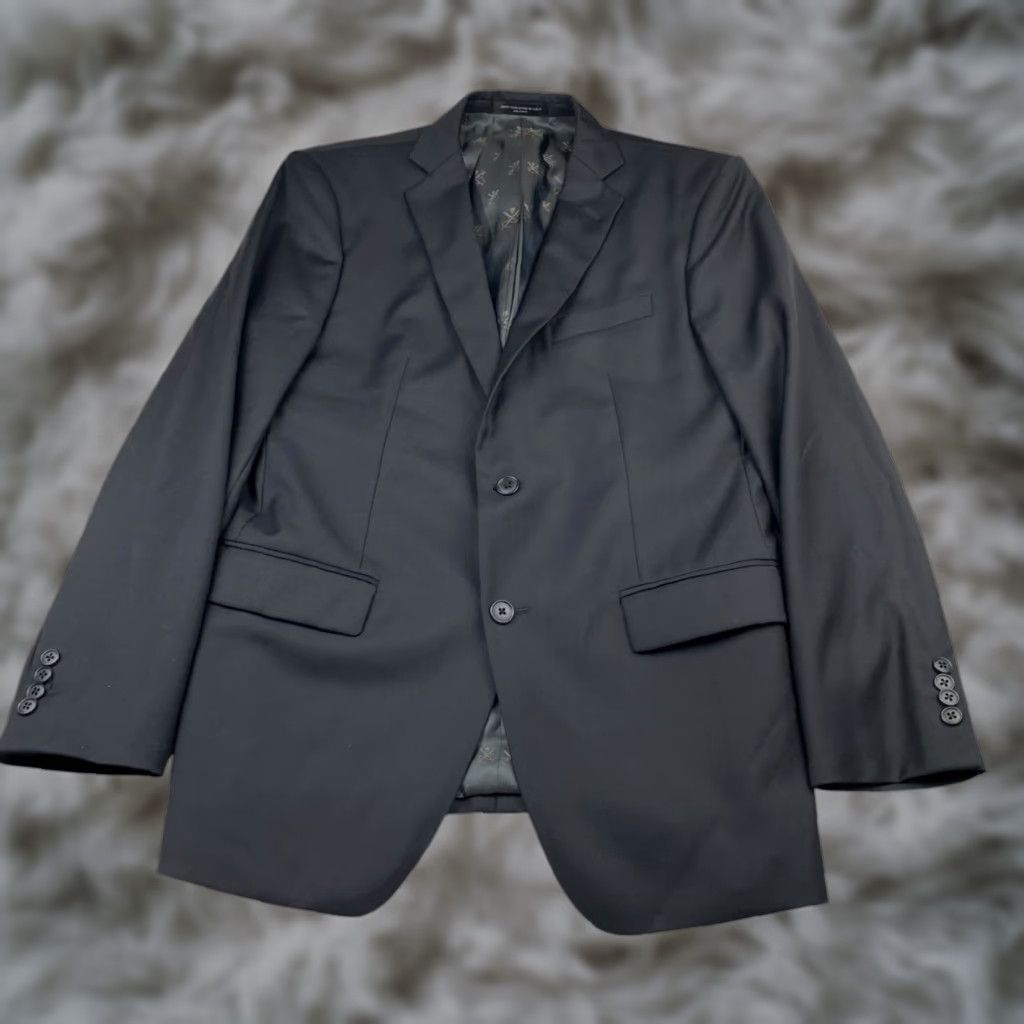 John Varvatos John Varvatos Blazer Shirt Men Black 40R Wool Two Button Bleeker 2-Button Notch Lapel Vintage No Size 40R - 1 Thumbnail