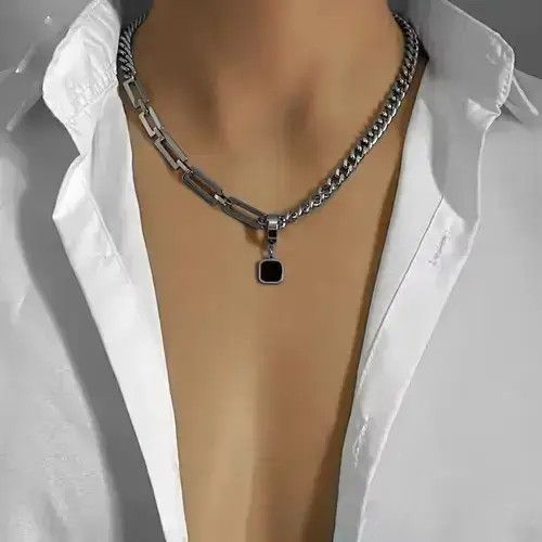 Other Black Square Pendant Necklace Size ONE SIZE - 2 Thumbnail