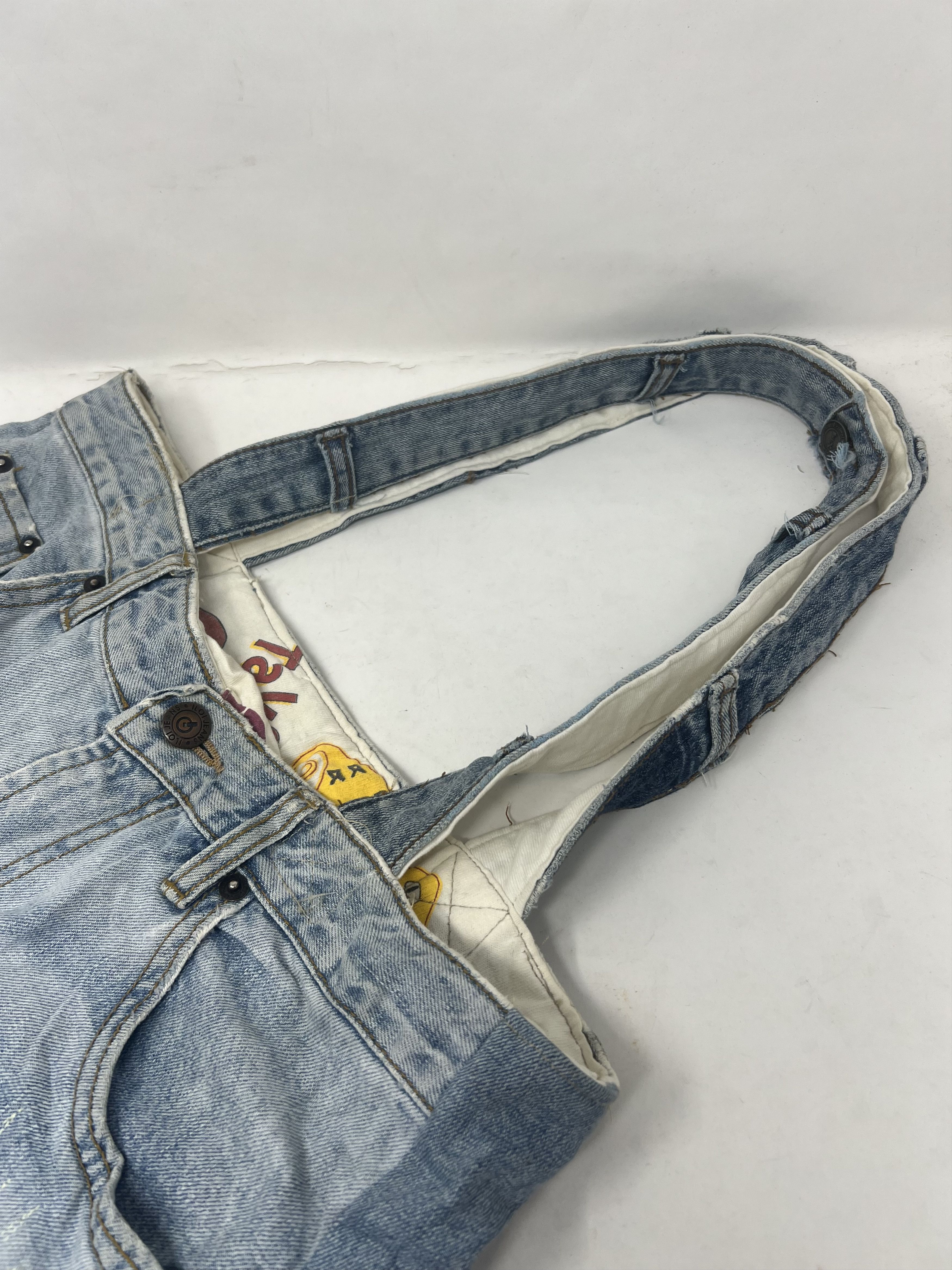 Japanese Brand Patchwork Denim Distressed Style Tote Bag Size ONE SIZE - 9 Thumbnail