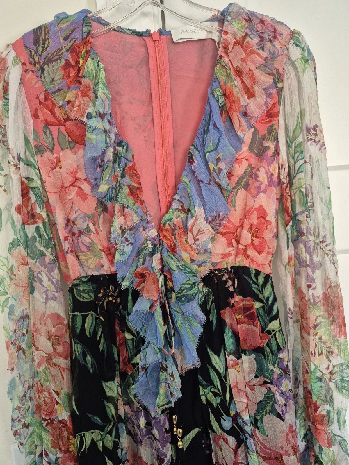 Zimmermann Bellitude Flutter Playsuit Romper Floral Silk Long Slv AU 0 Size S / US 4 / IT 40 - 9 Thumbnail