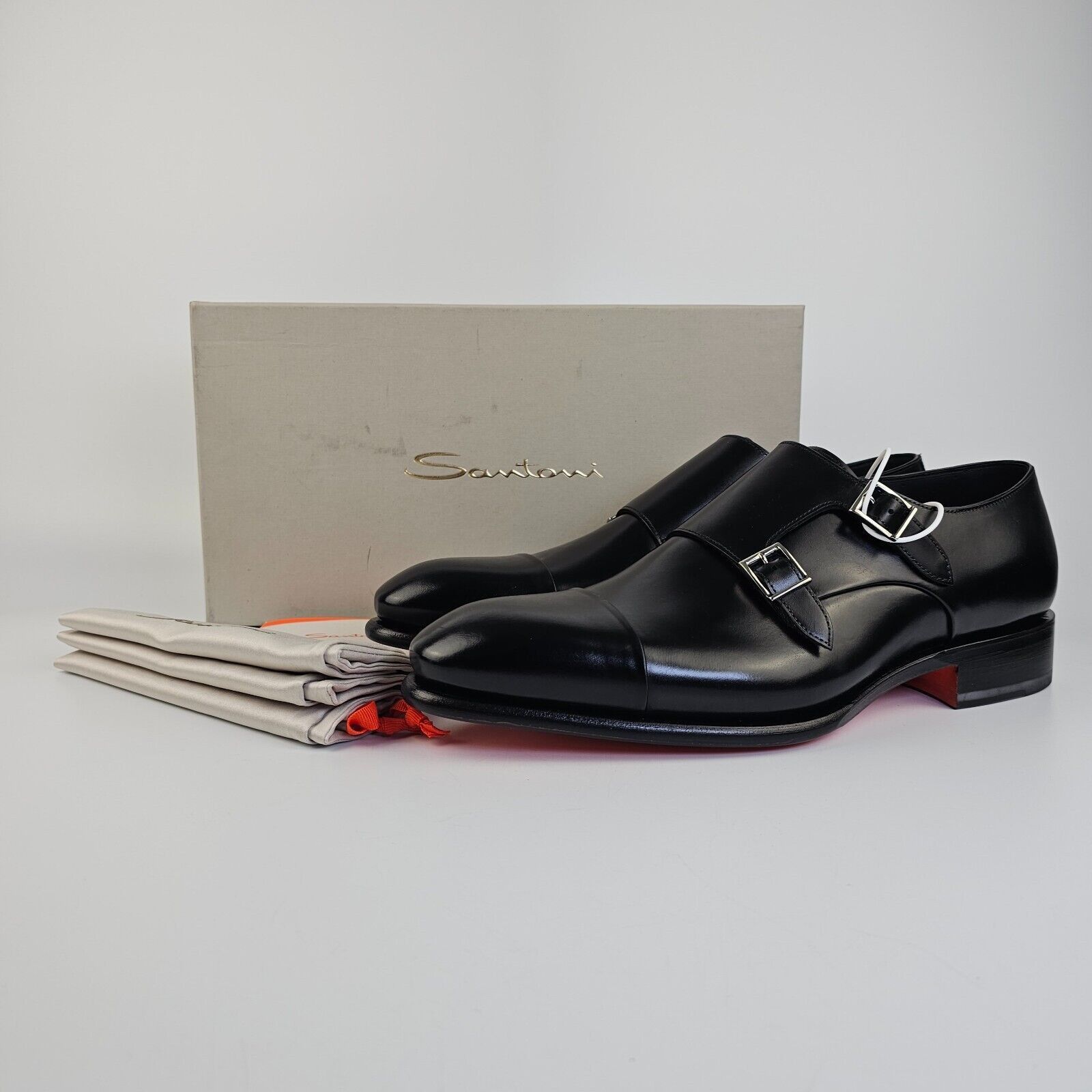 Santoni Santoni Back Polished Leather Double Buckle Shoe New Size US 11 / EU 44 - 2 Thumbnail